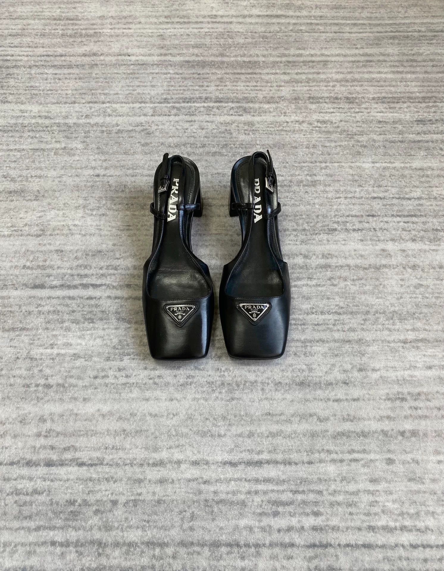 Prada prada black square toe kitten heels Size US 6 / IT 36 - 1 Thumbnail