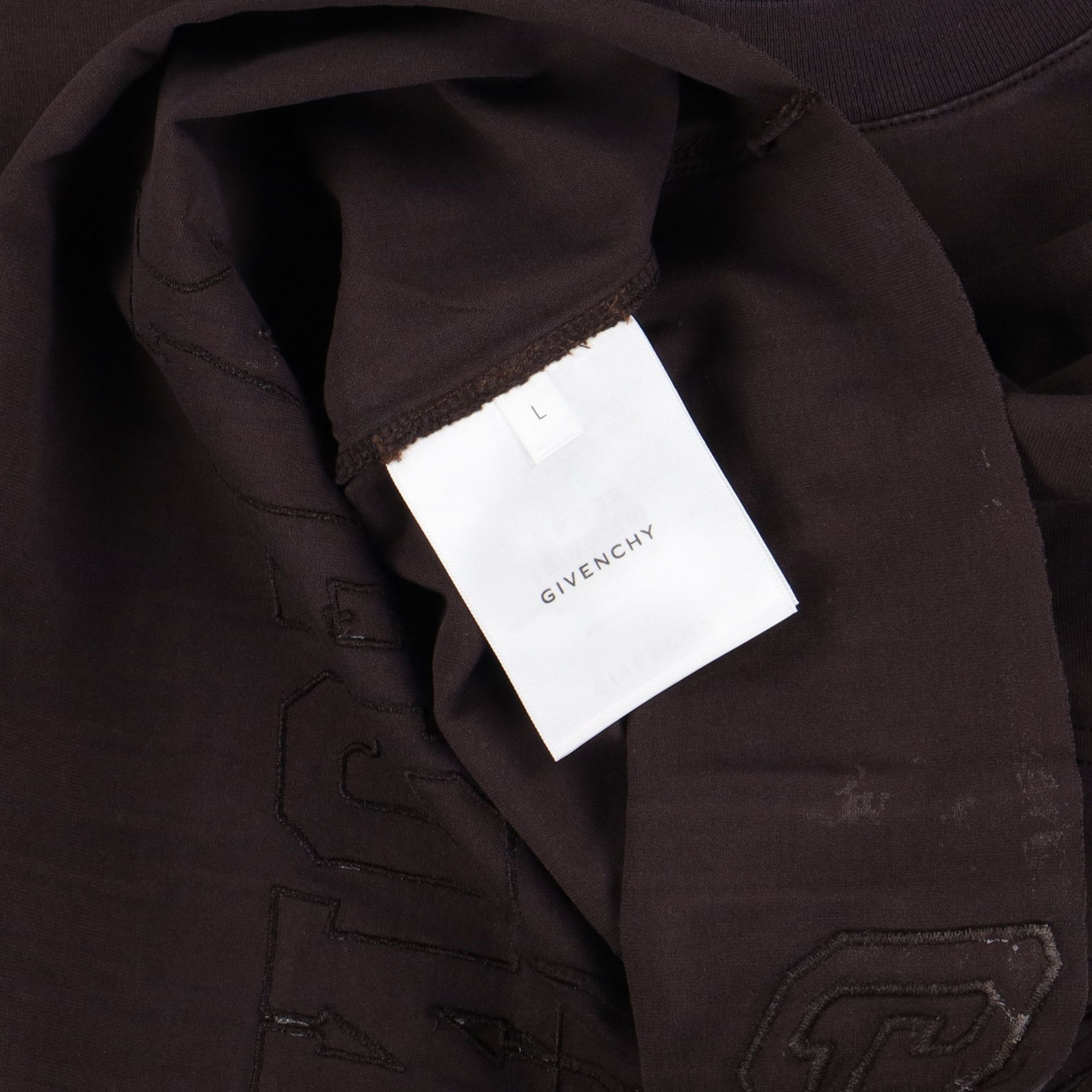 Givenchy Brown Embroidered Multi Logo Cropped T-Shirt Size L / US 10 / IT 46 - 6 Thumbnail