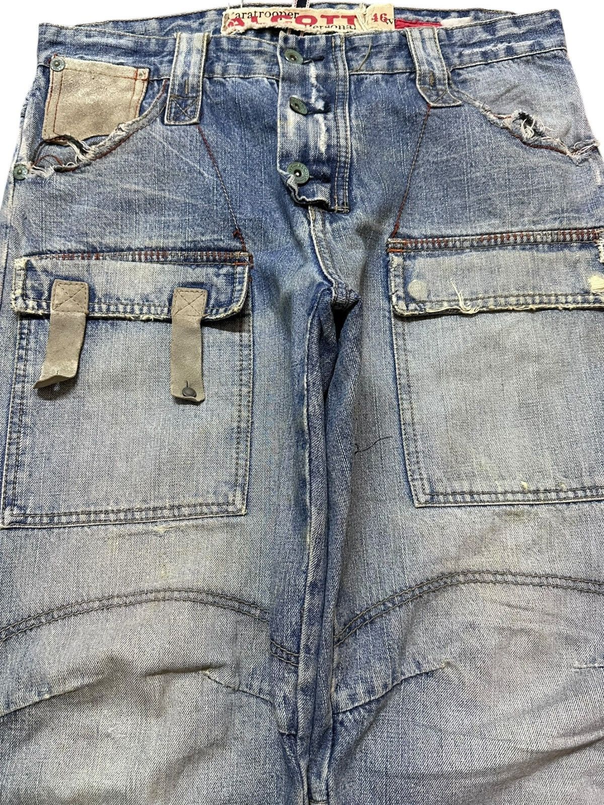 4GSELLER Vintage Alcott Paratrooper Airbone Personal Studded Denim Size US 33 - 2 Thumbnail