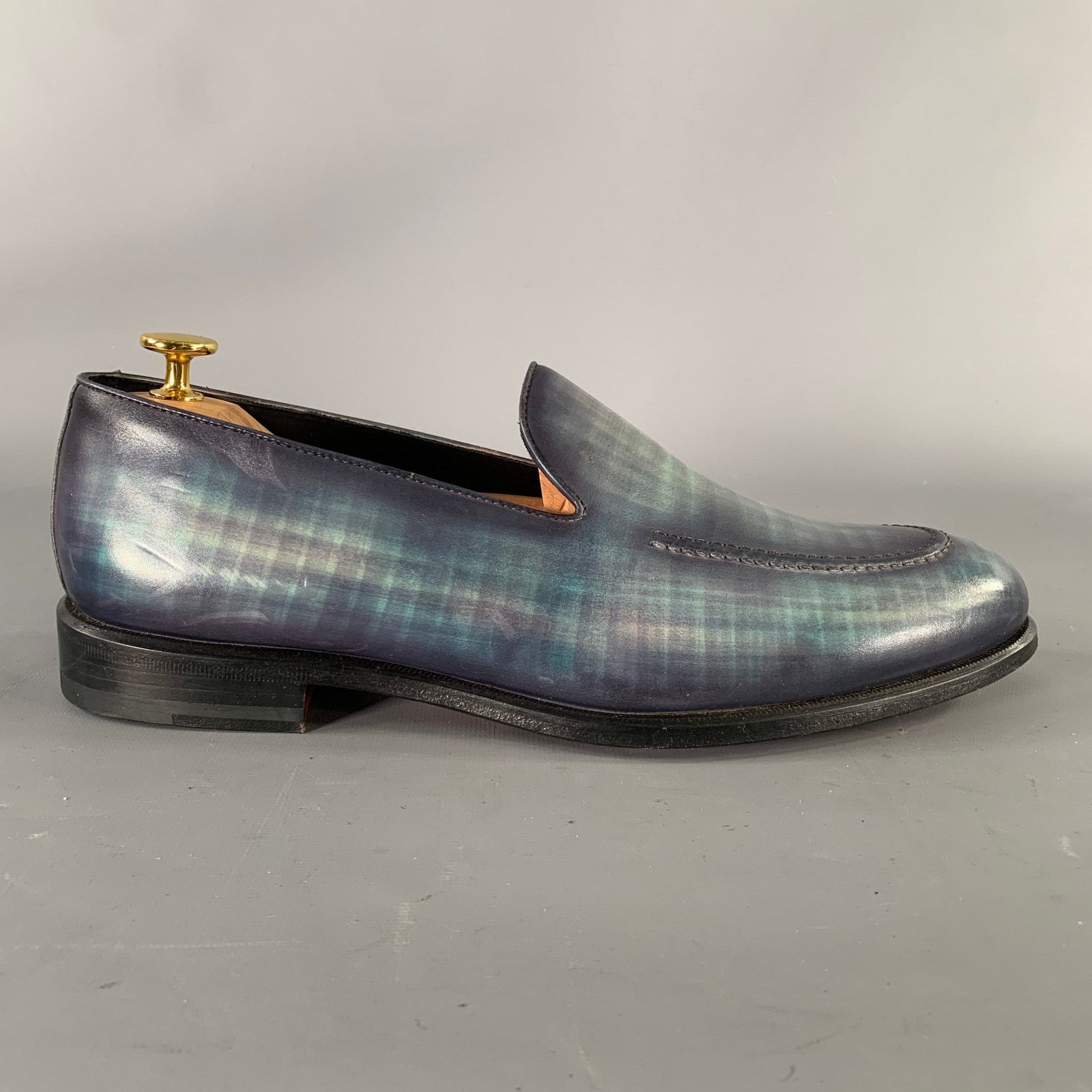 Other KLEIN EPSTEIN & PARKER Turquoise Blue Leather Loafers Size US 9.5 / EU 42-43 - 2 Thumbnail