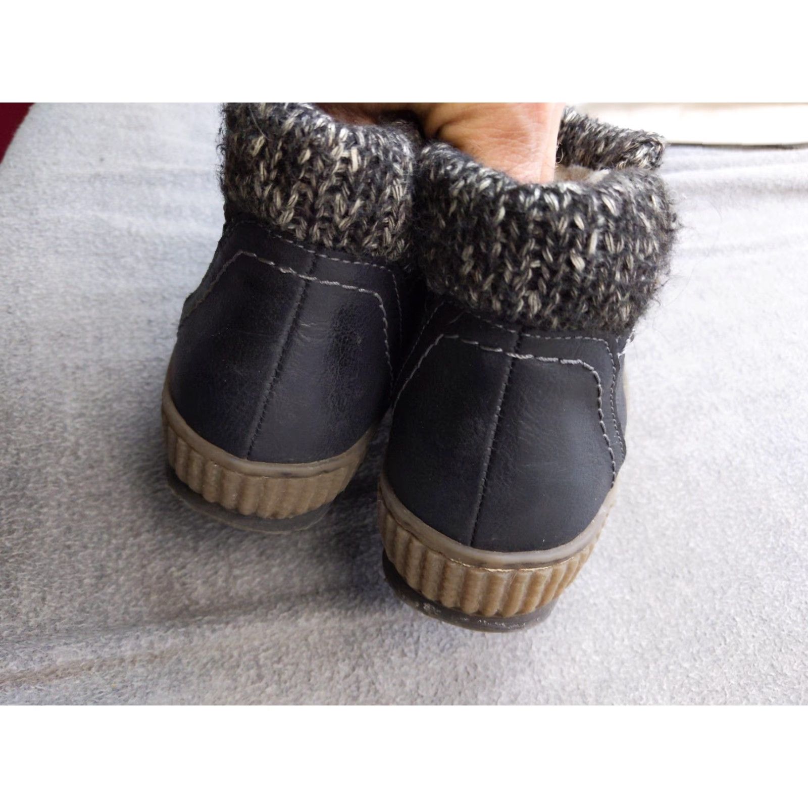 Vintage Spring Step Relife Womens Bootie 7.5 38 Black Leather Ankle Zipper Wedge Lined Boots Size US 8 / IT 38 - 3 Thumbnail