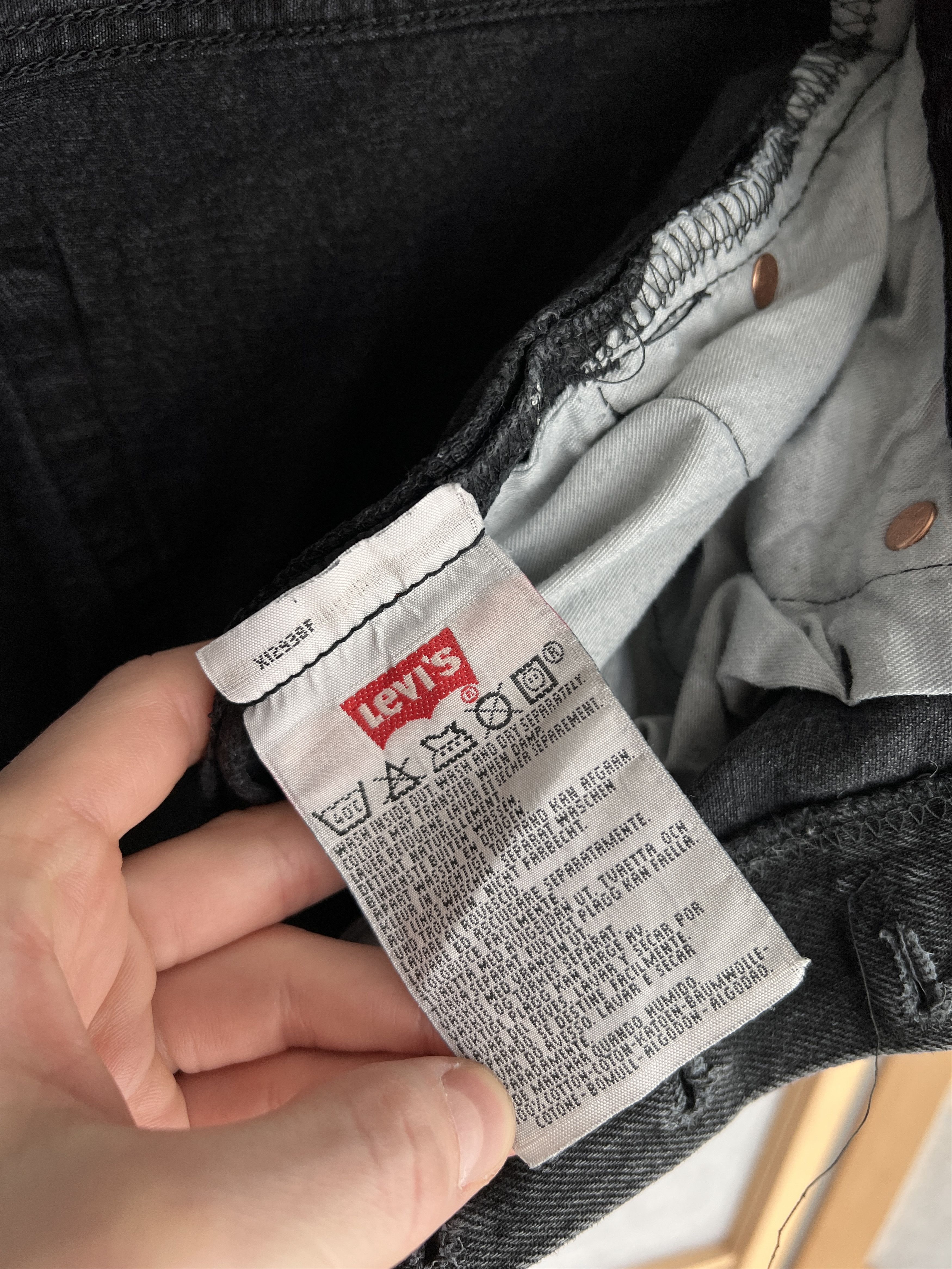 Levi's Levis 501 USA vintage 90s washed black denim jeans cropped Size US 34 / EU 50 - 15 Thumbnail