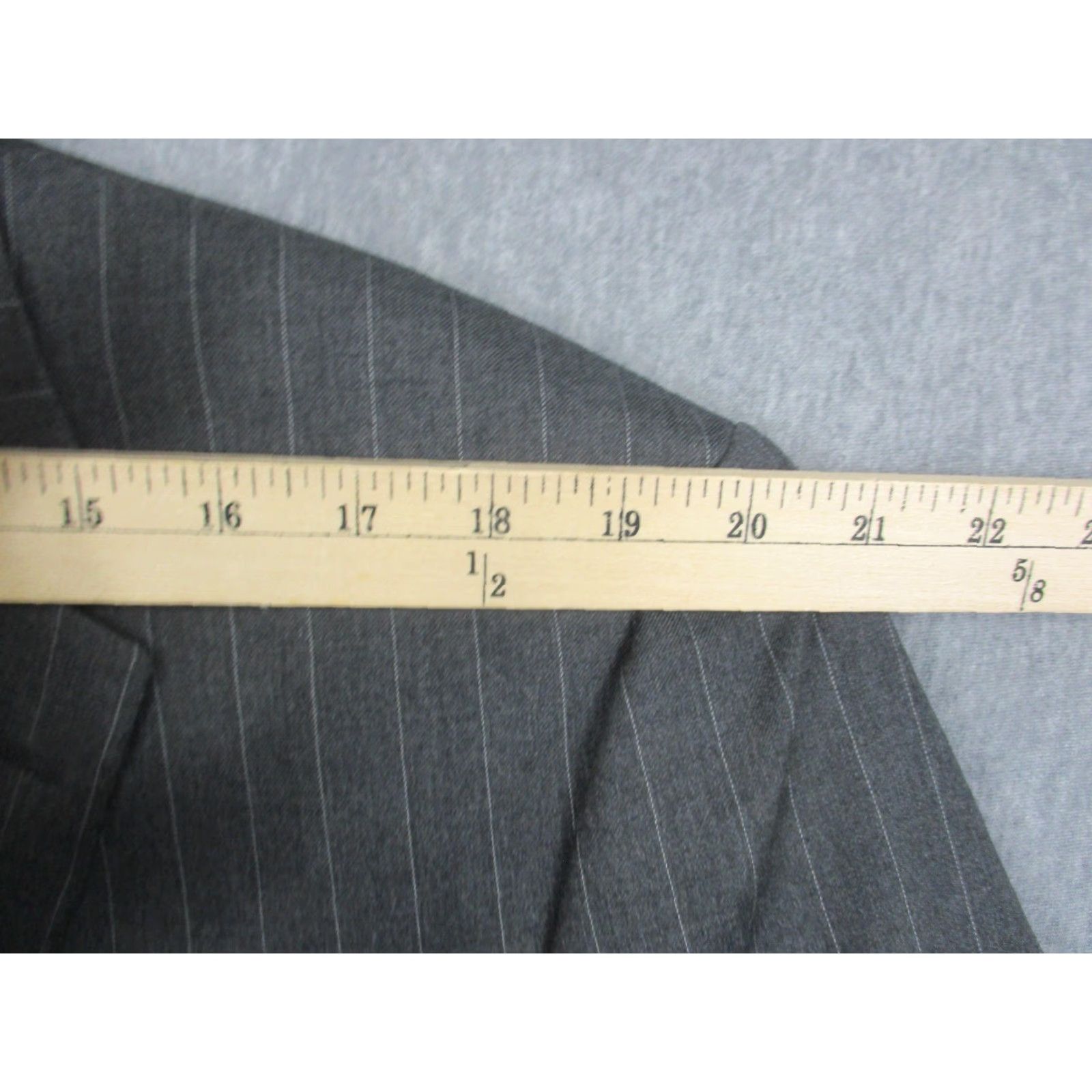 Ralph Lauren Lauren Ralph Lauren Blazer Mens 44R Gray Pinstripe 100% Wool Two Button Jacket Sl Size 44R - 6 Thumbnail
