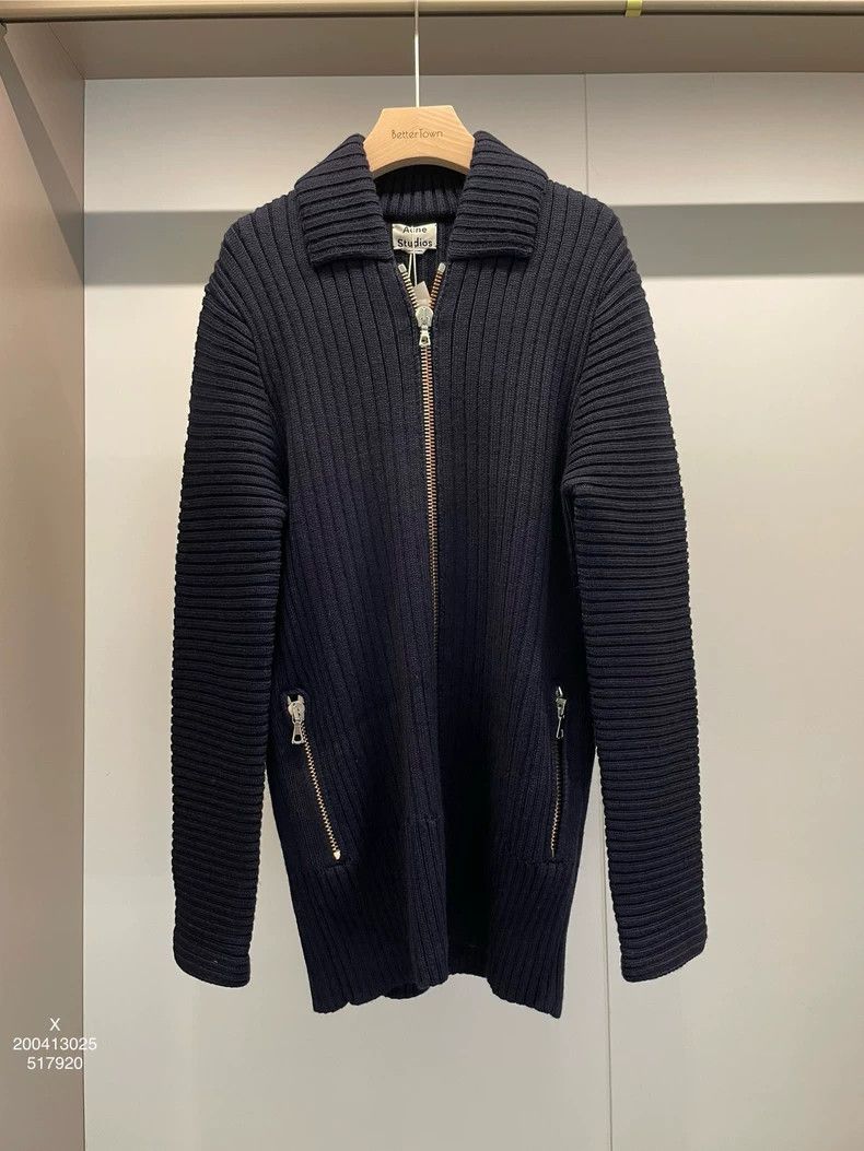 Acne Studios Acne Studios Dark blue wool cardigan sweater Size US S / EU 44-46 / 1 - 1 Thumbnail