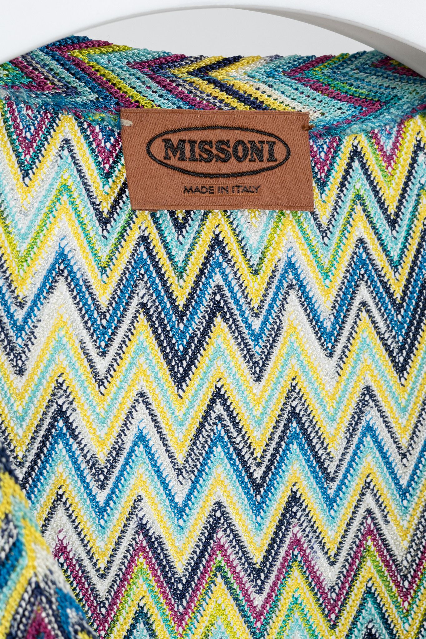 Missoni Missoni 90's Vintage Blue Chevron Knit 3/4 Sleeve Top Size M / US 6-8 / IT 42-44 - 4 Thumbnail