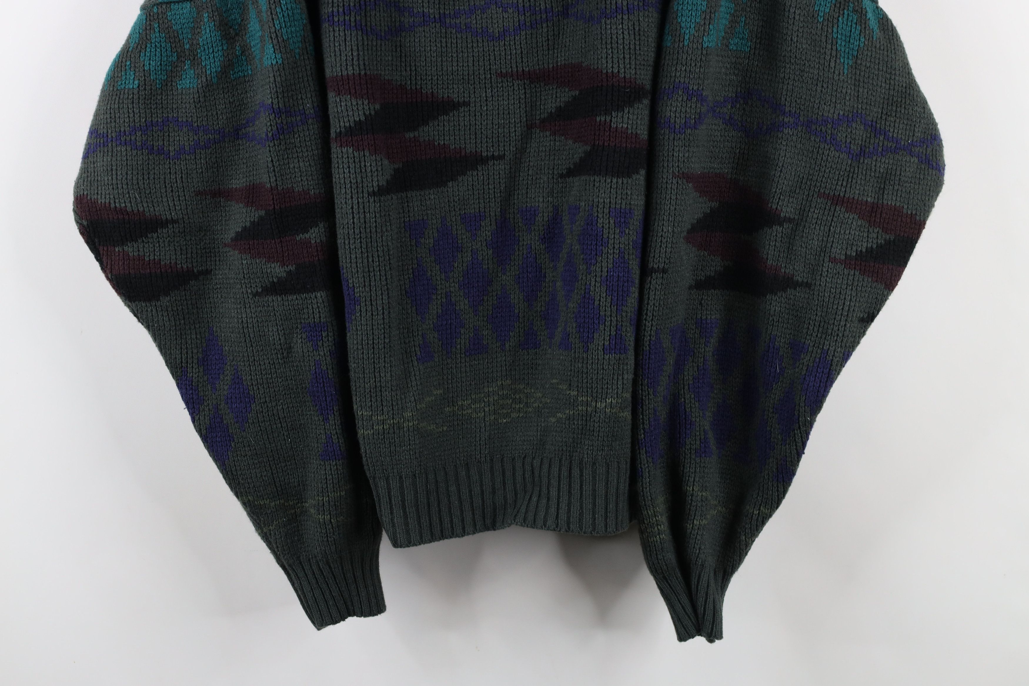 Vintage Vintage 90s Coogi Style Abstract Boxy Oversized Knit Sweater Size L / US 10 / IT 46 - 3 Thumbnail