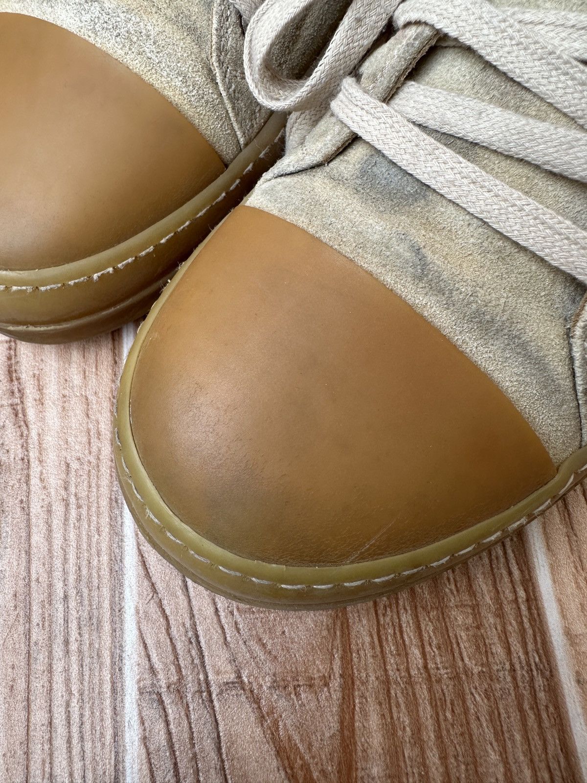 Rick Owens Rick Owens Beige Gum Sole Low Suede Ramones Size US 8.5 / EU 41-42 - 12 Thumbnail