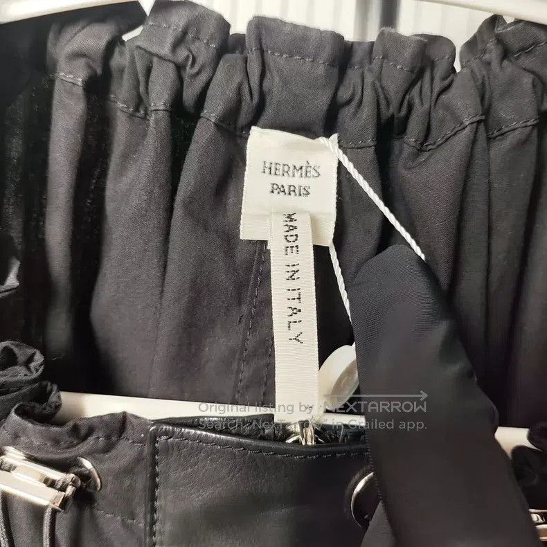Hermes Hermes Pure Cotton and Leather Patchwork Dress Size XS / US 0-2 / IT 36-38 - 3 Thumbnail