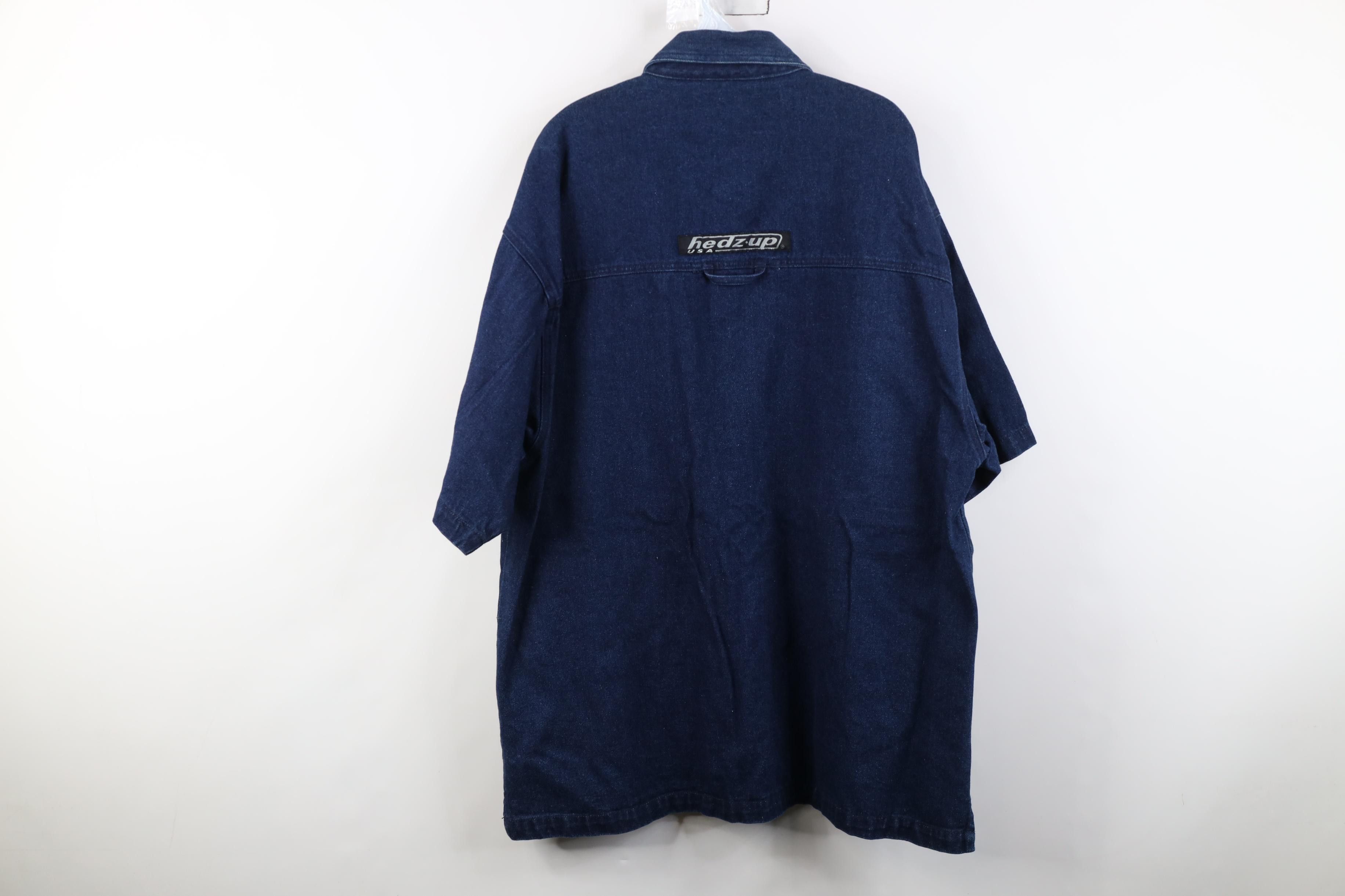 Vintage Deadstock Vintage 90s Streetwear Pocket Denim Button Shirt Size US XL / EU 56 / 4 - 12 Thumbnail