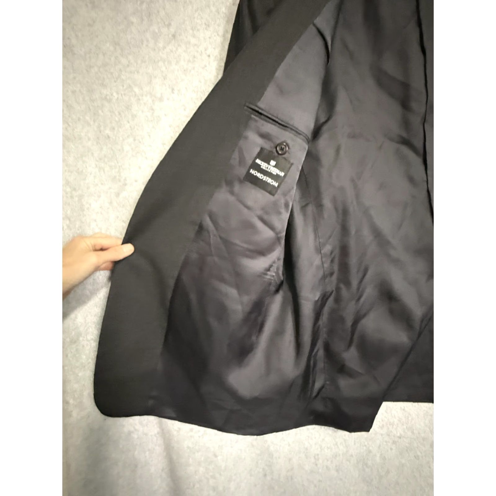Vintage Hickey Freeman Suit Jacket Mens 44 Gray 100% Wool Loro Piana Boardroom USA Size 44R - 7 Thumbnail