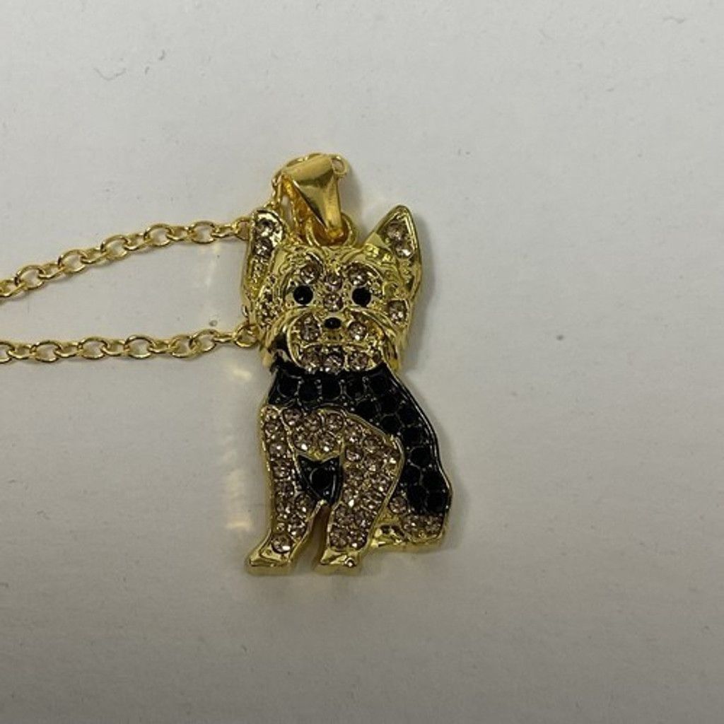 The Unbranded Brand NWT Gold Tone Necklace Yorkie Charm Pet Puppy Jewelry Gift Size ONE SIZE - 1 Thumbnail