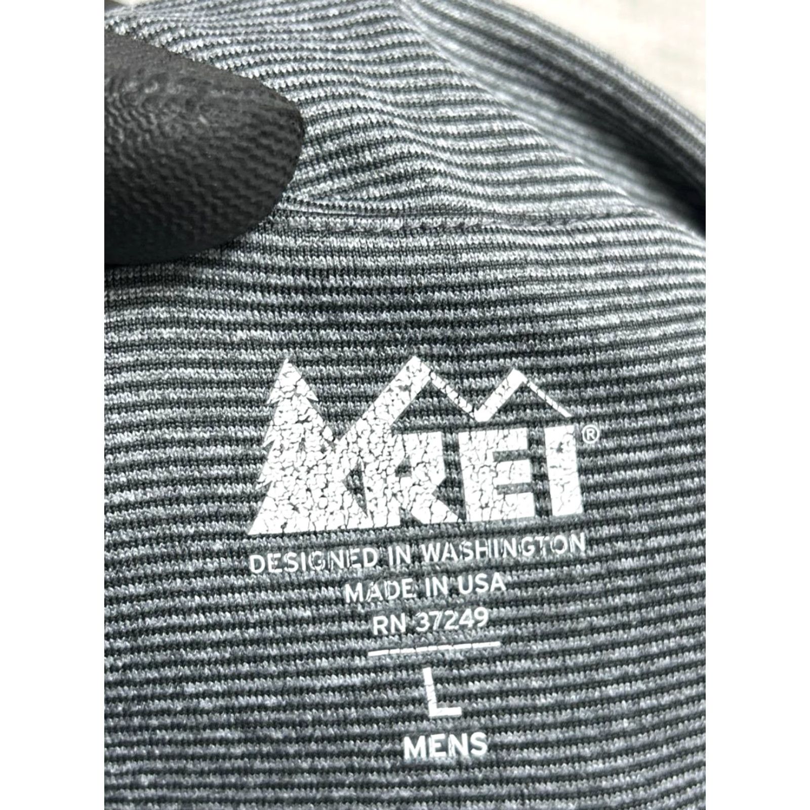 Vintage REI Shirt Mens Large Gray Striped Stretch Logo Mock Neck Half Zip Athletic Top Size US L / EU 52-54 / 3 - 4 Thumbnail