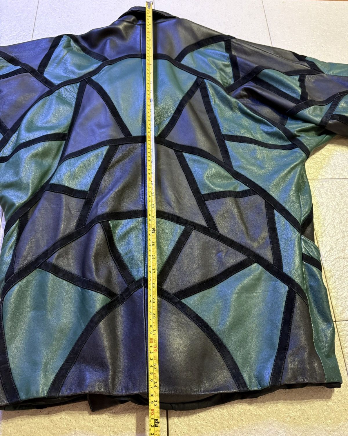 Other Vintage Patchwork Leather Batwing Jacket Rare 80s Size US M / EU 48-50 / 2 - 20 Thumbnail