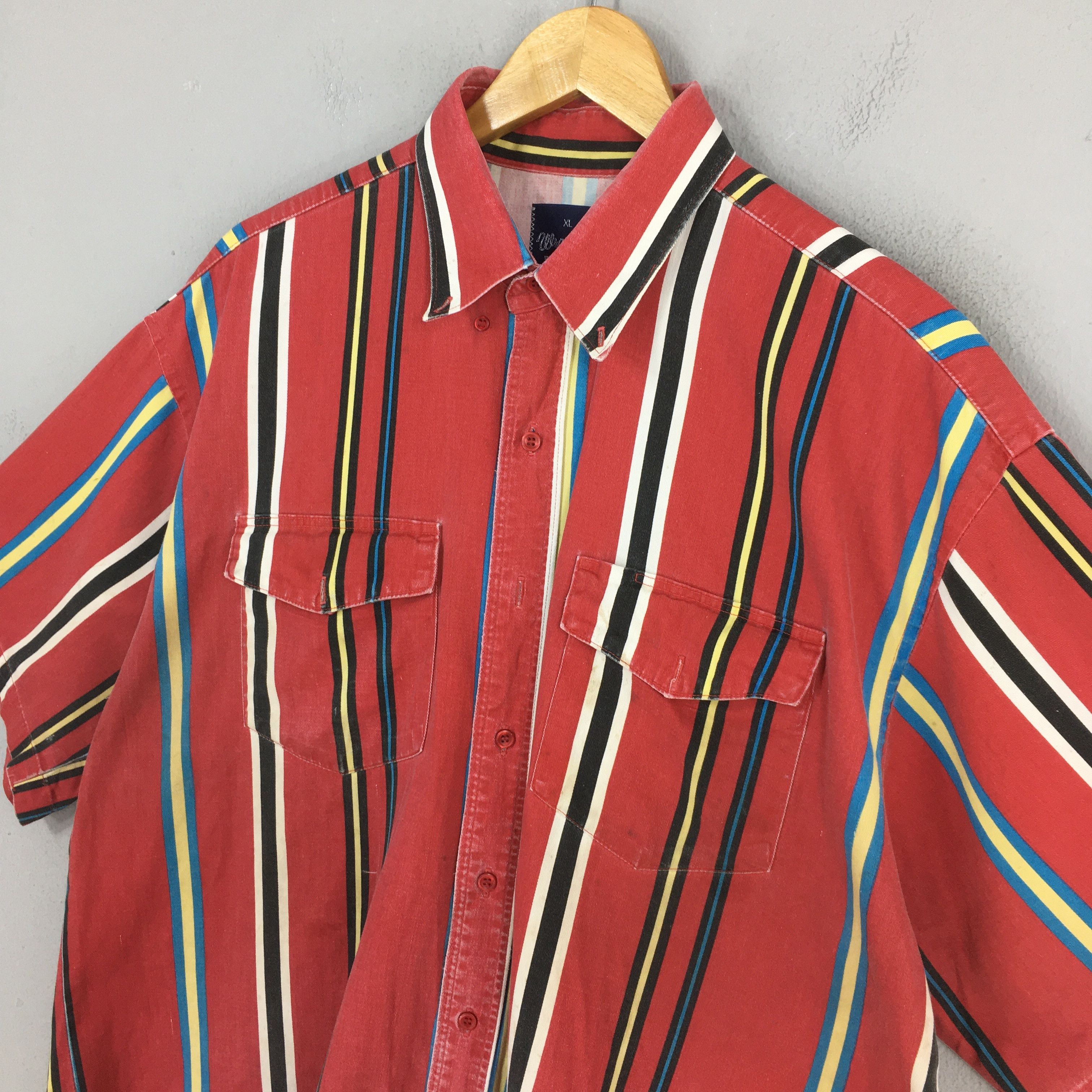Wrangler Vintage 90s Wrangler Vertical Red Stripes Flannel Shirt Size US XL / EU 56 / 4 - 3 Thumbnail
