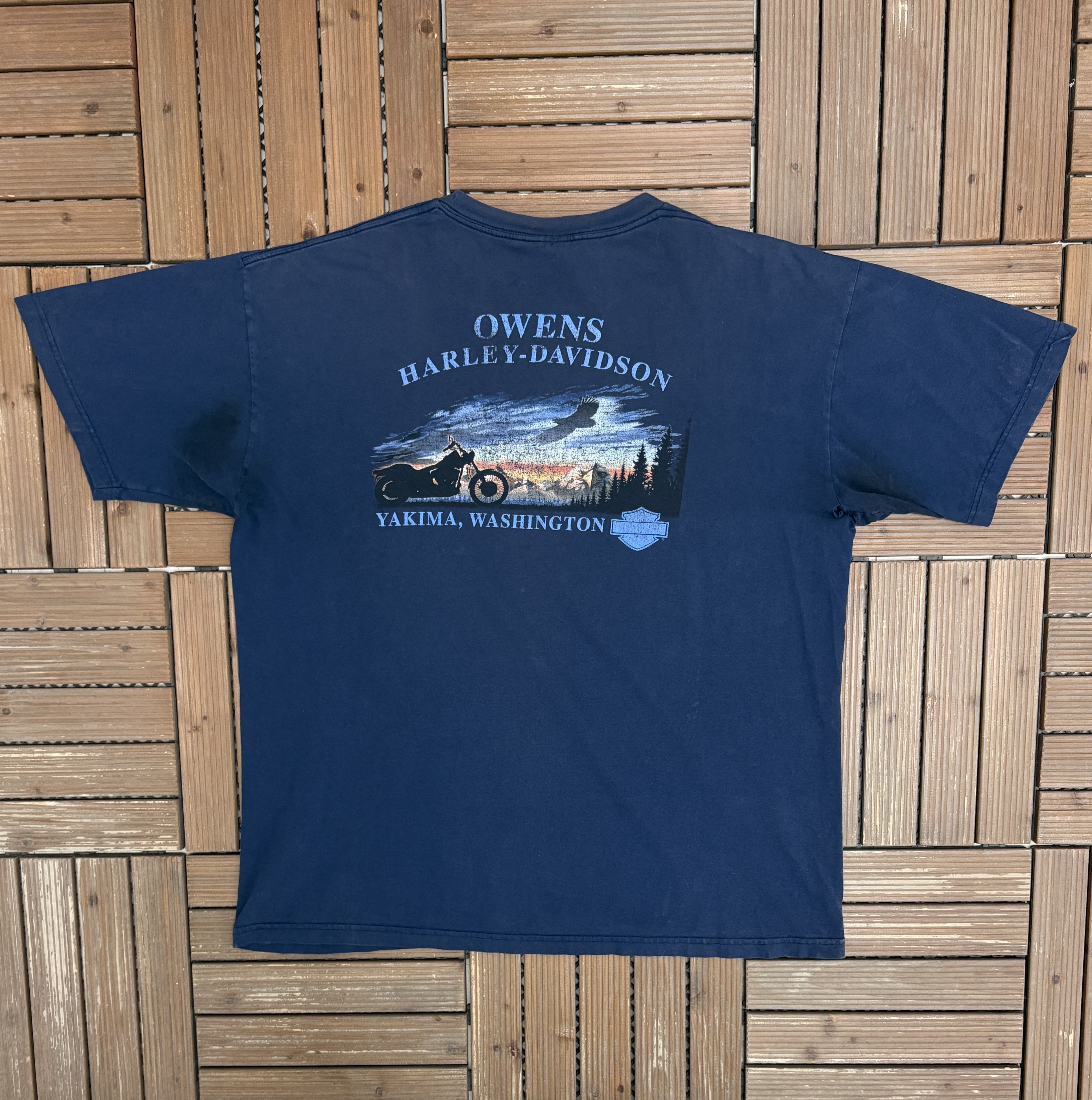 Vintage Harley Davidson Yakima, Washington Vintage Blue T-Shirt Size US XXL / EU 58 / 5 - 3 Thumbnail
