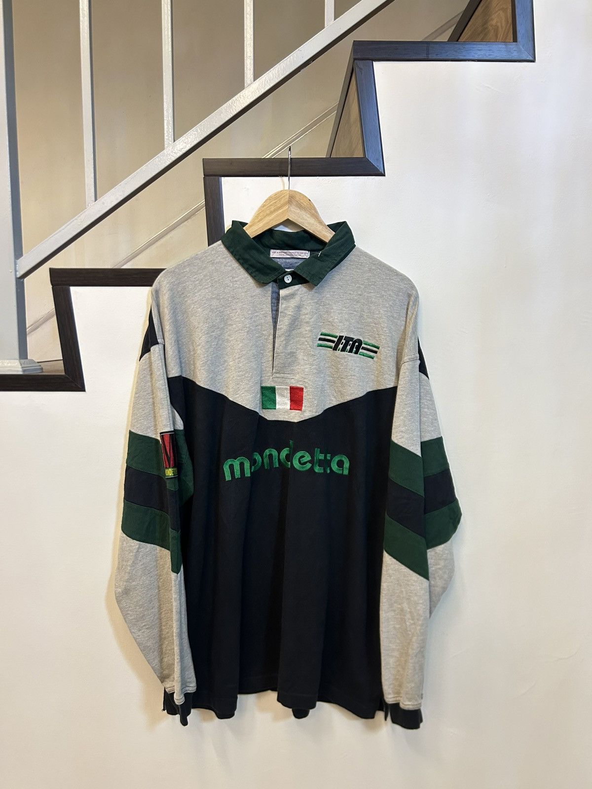 Vintage 💥RARE💥Vintage Mondetta "Italy" Embroidered Rugby Polo Shirt Size US L / EU 52-54 / 3 - 3 Thumbnail