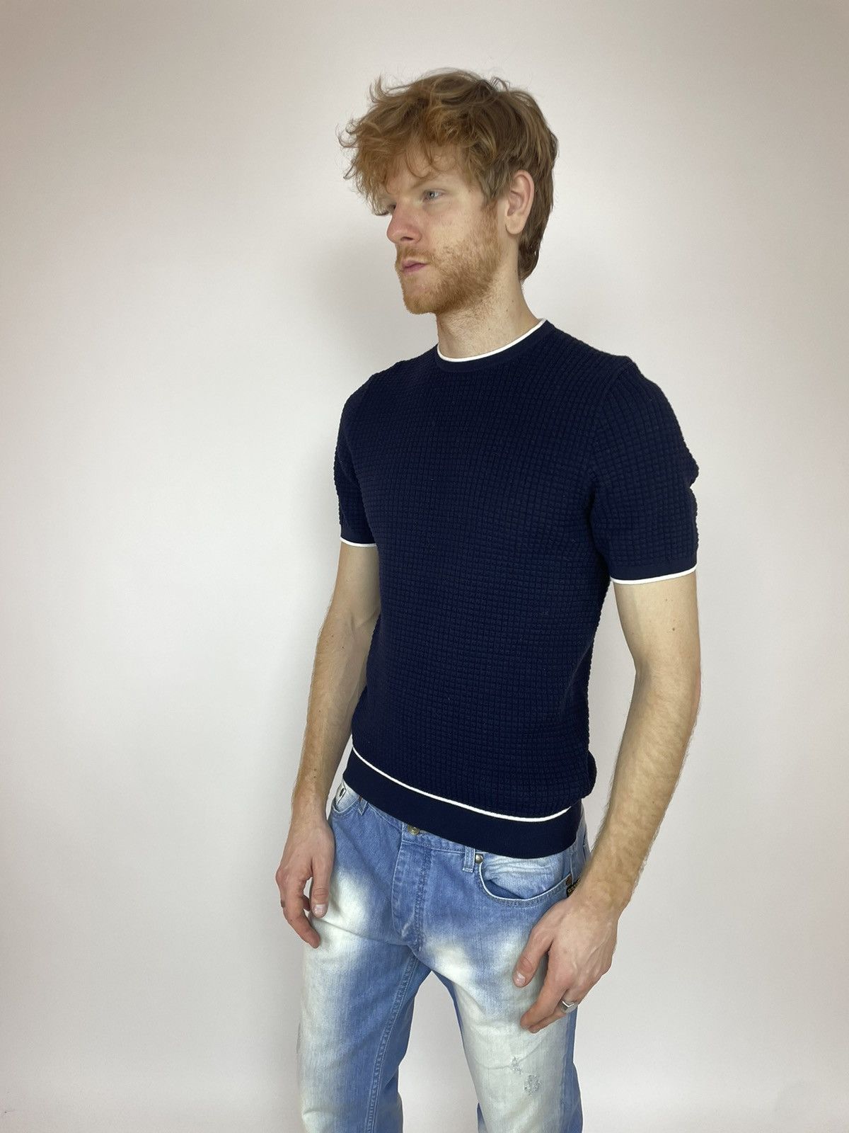 Japanese Brand × Reiss REISS Knit T-shirt Cotton Mens size M Size US M / EU 48-50 / 2 - 2 Thumbnail