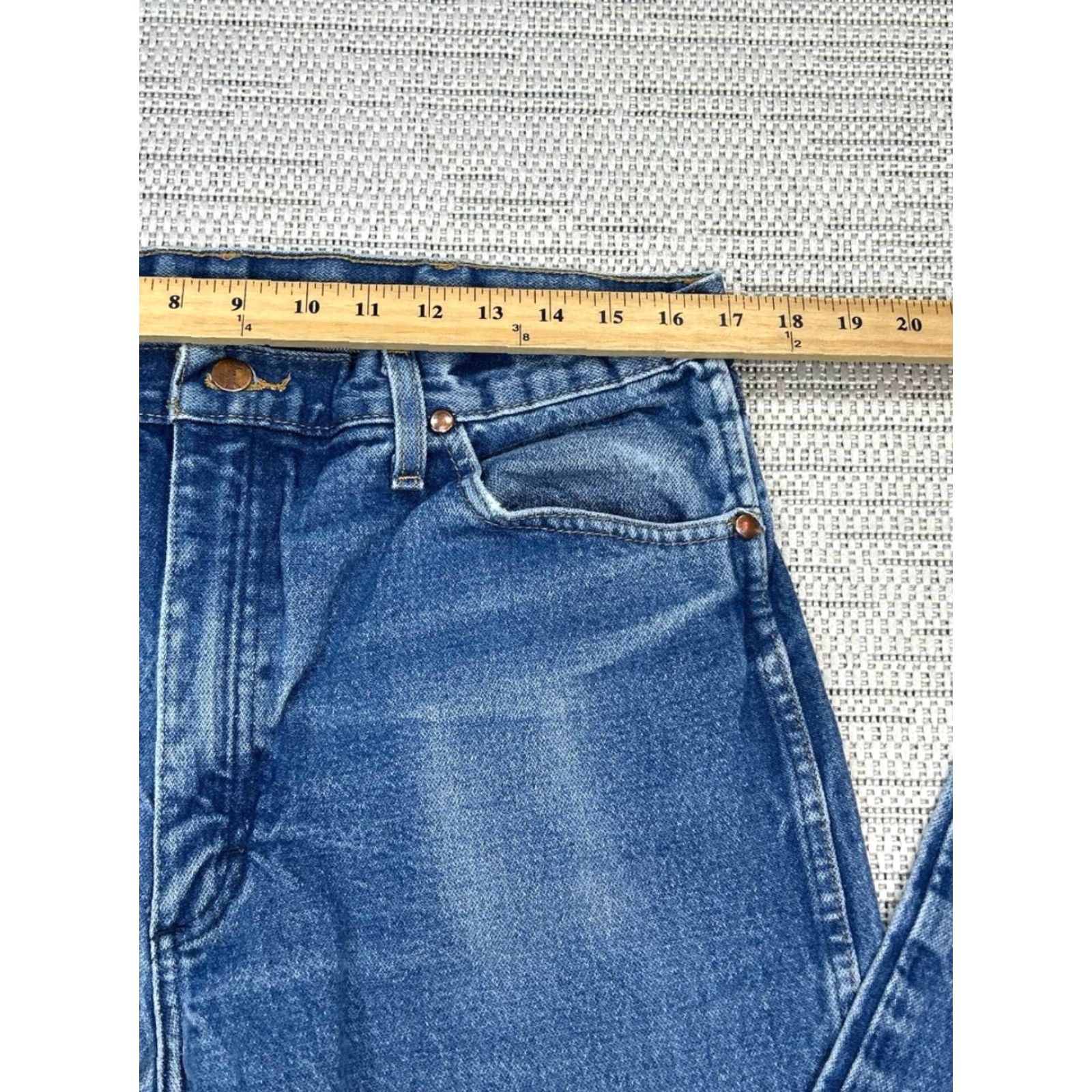 Wrangler Wrangler Jeans Mens 36 Blue Denim Logo Cotton High Rise Straight Leg 34x33 Jeans Size US 36 / EU 52 - 6 Thumbnail