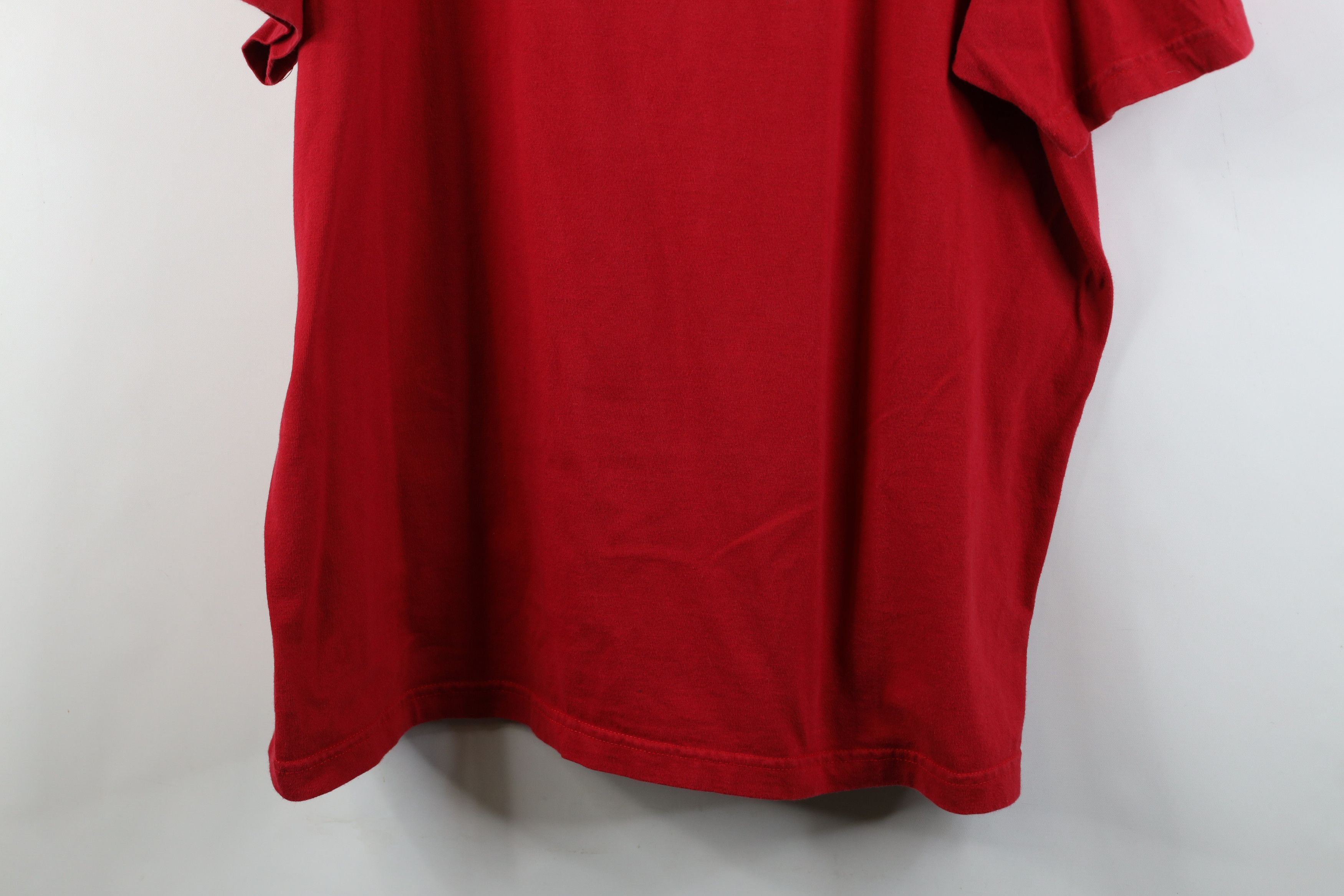 Vintage Vintage 90s Streetwear Blank Heavyweight Cotton T-Shirt Red Size US XXL / EU 58 / 5 - 3 Thumbnail