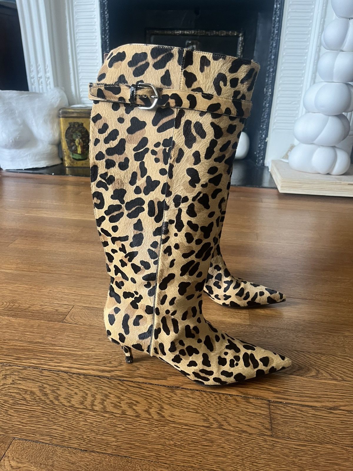 image of Alaia Alaïa Leopard Boots, Women's (Size 9)
