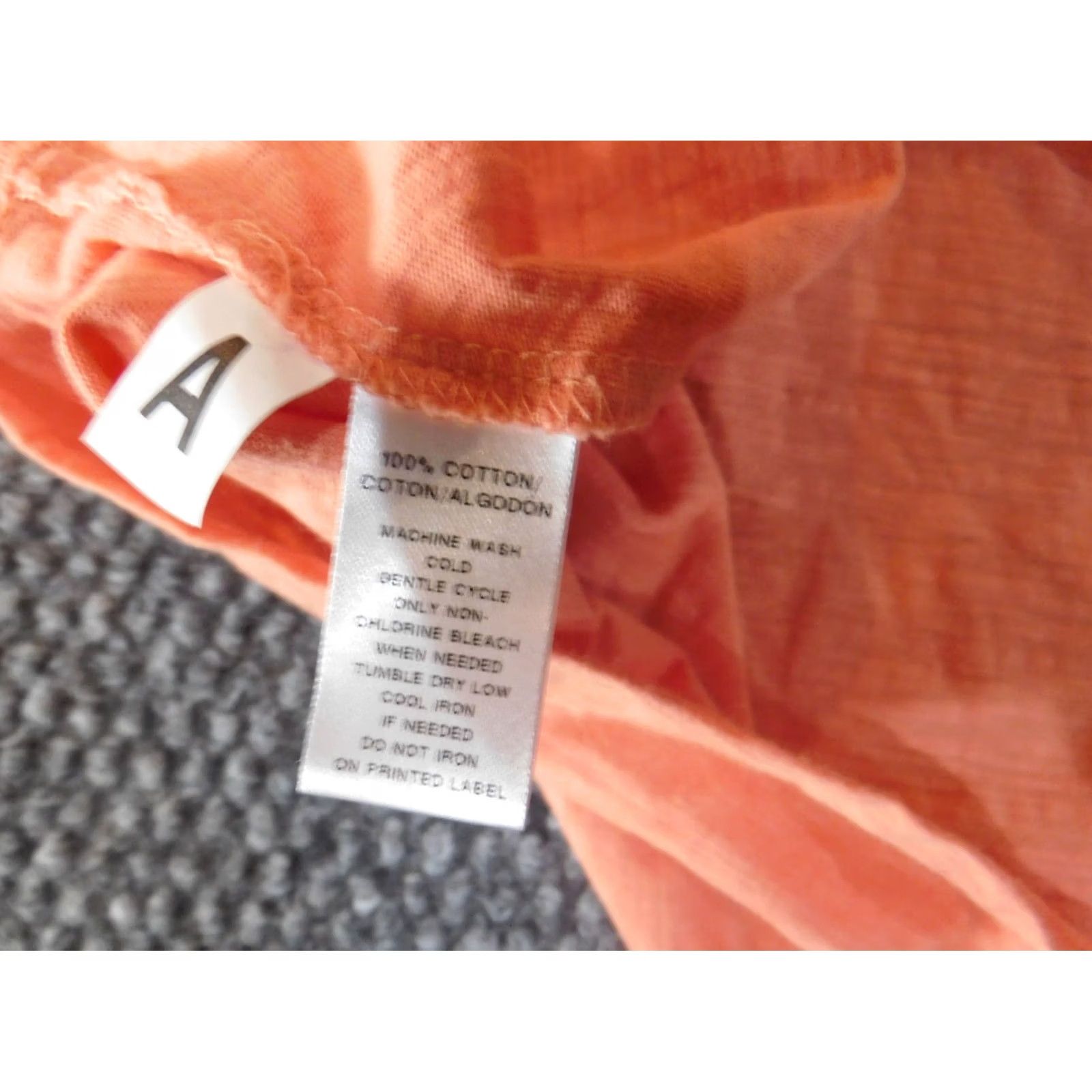Ann Taylor Ann Taylor Loft Blouse L Womens Maternity Orange Round Neck Short Sleeve Pullover Cotton Solid Ruffle Casual Casual Sleeve Boya? Size L / US 10 / IT 46 - 6 Thumbnail