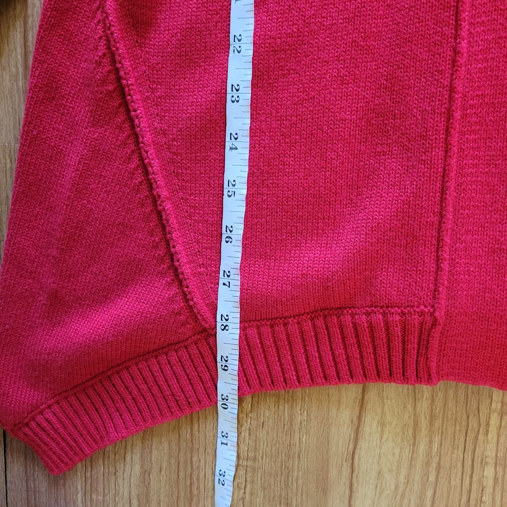 J. Jill J. Jill Cardigan Women Large Red Knit Cotton V-Neck Single Button Casual Sweater Size L / US 10 / IT 46 - 6 Thumbnail
