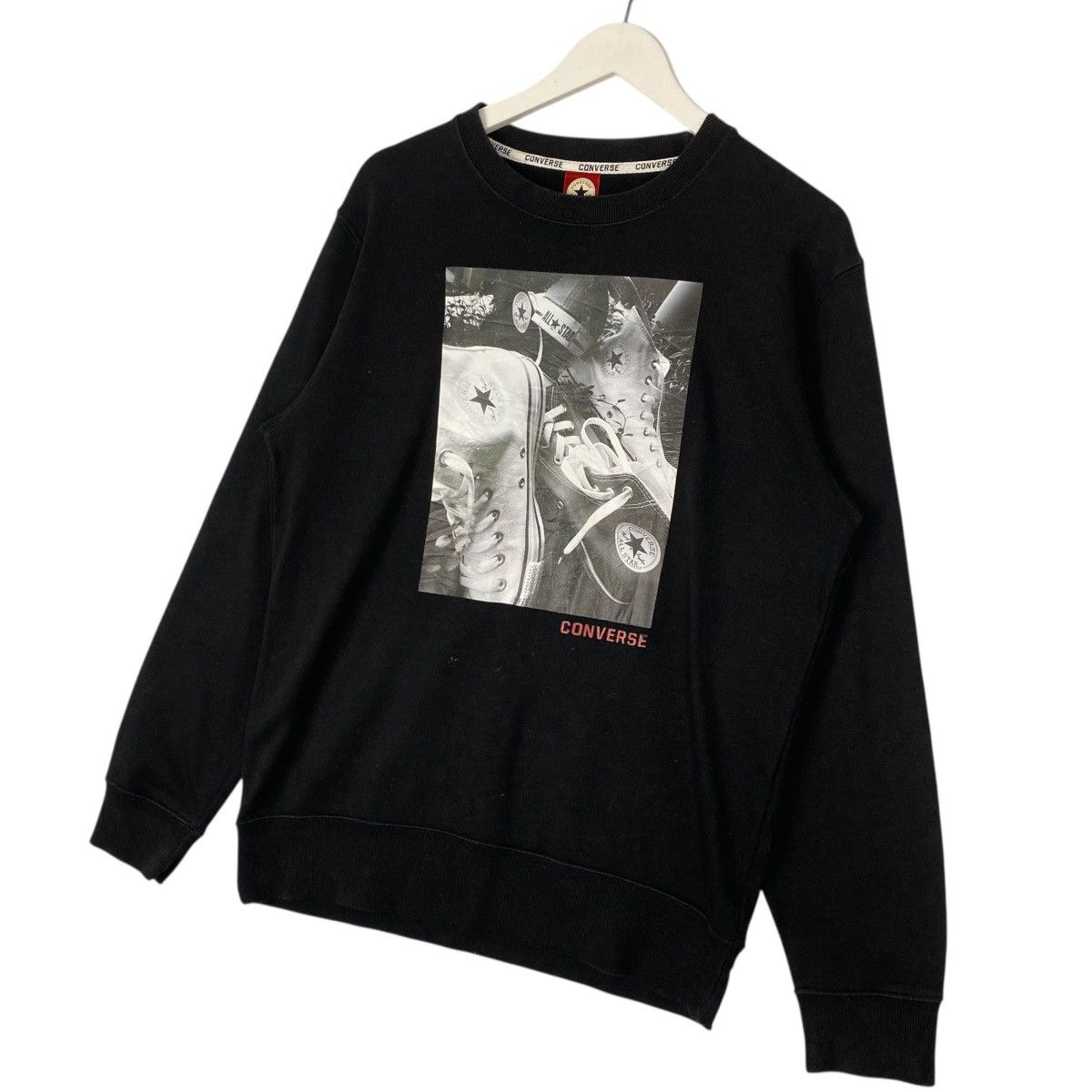 Vintage Vintage Converse Japan Sweatshirt Crewneck Black Jumper Sz L Size US L / EU 52-54 / 3 - 2 Thumbnail