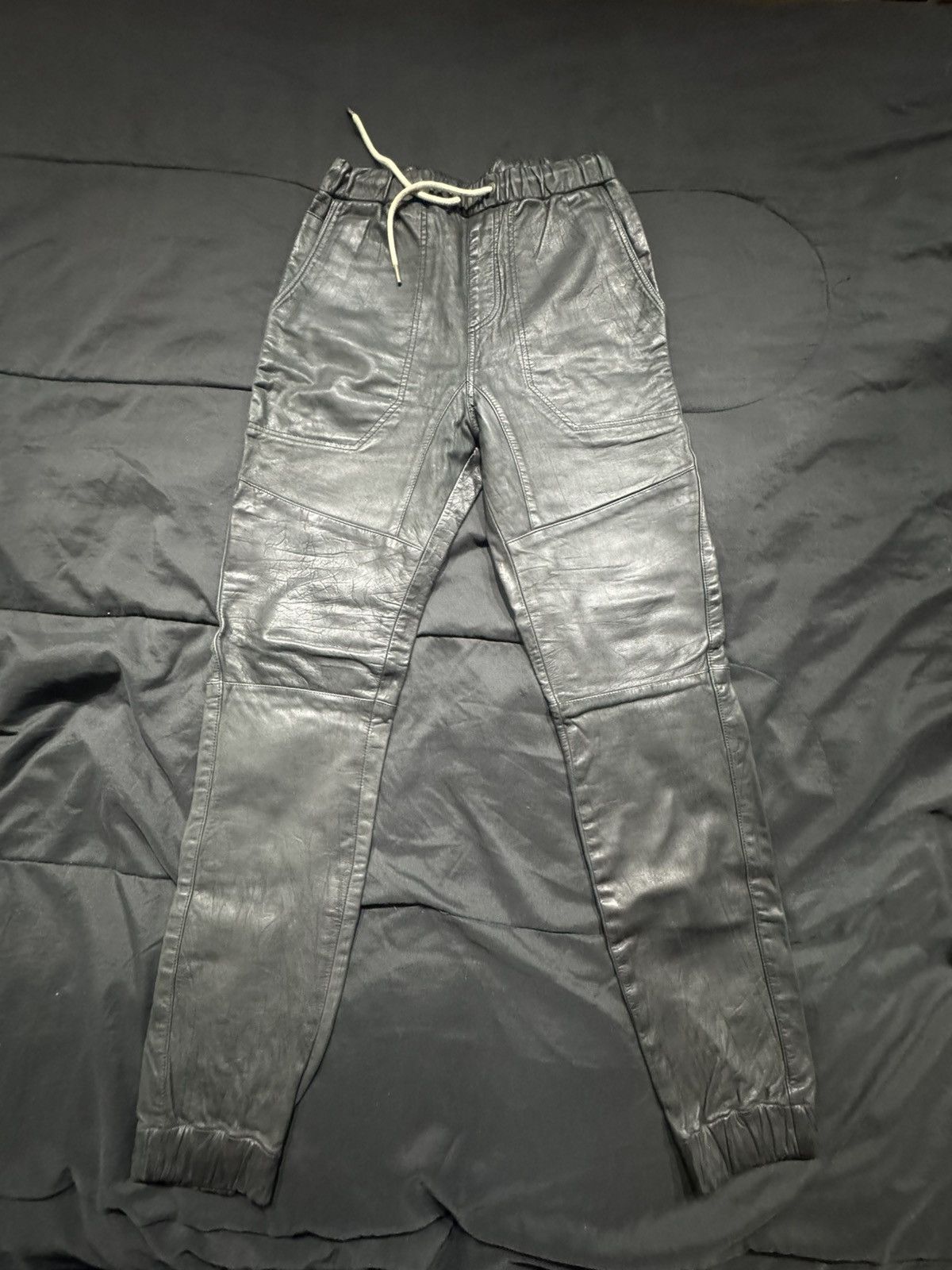 Zanerobe Zanerobe black leather joggers Size US 30 / EU 46 - 1 Thumbnail