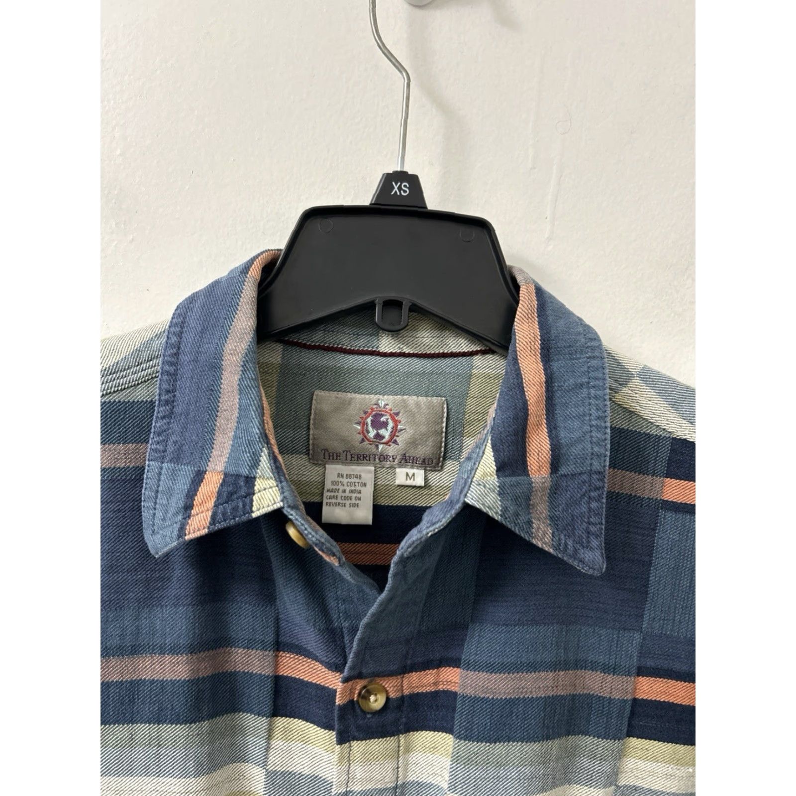 The Territory Ahead The Territory Ahead Shirt Mens M Blue Plaid Long Sleeve Button-Down Pocket Size US M / EU 48-50 / 2 - 5 Thumbnail