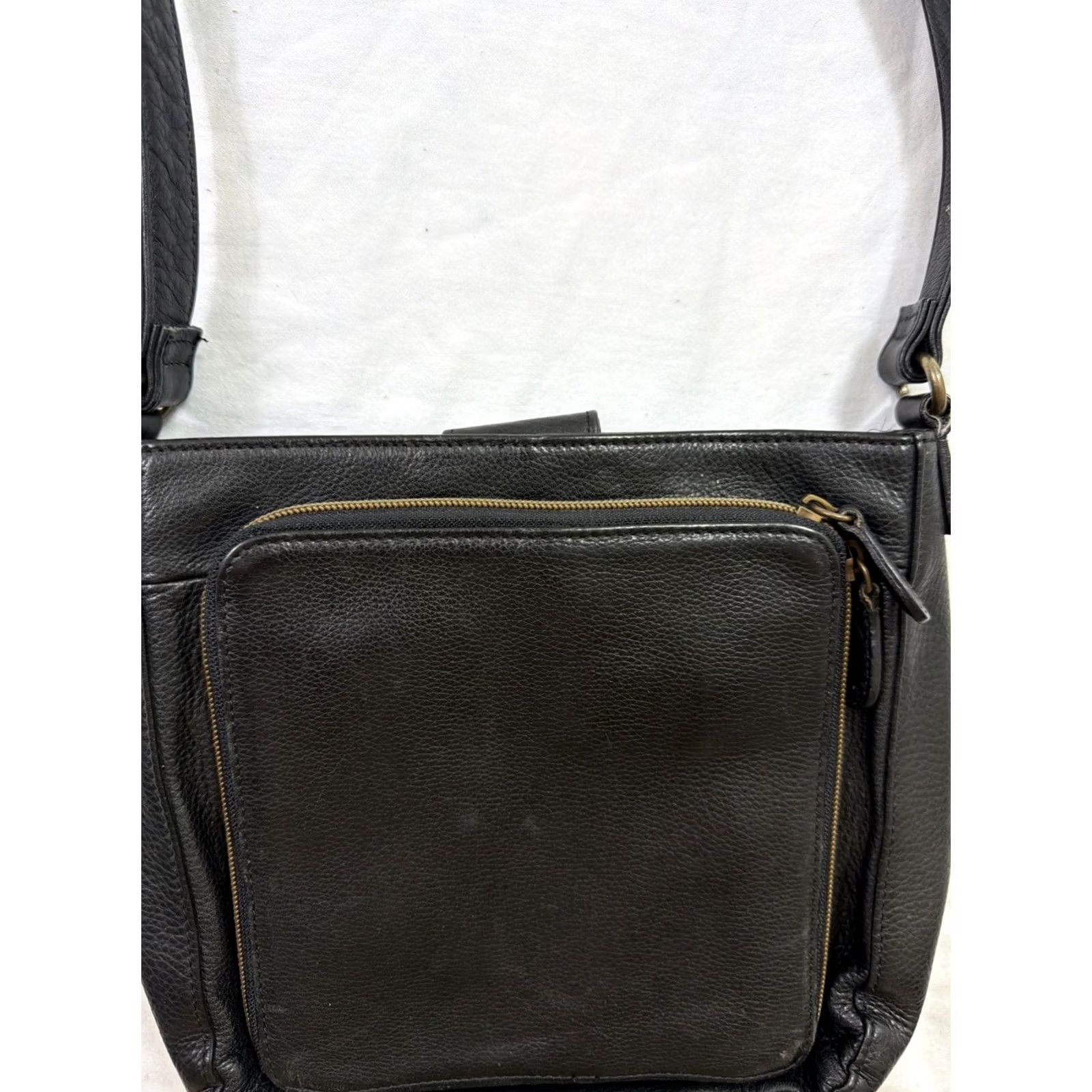Fossil VINTAGE Fossil Pebbled Black Leather Crossbody Purse 9x8.5c3 Size ONE SIZE - 4 Thumbnail