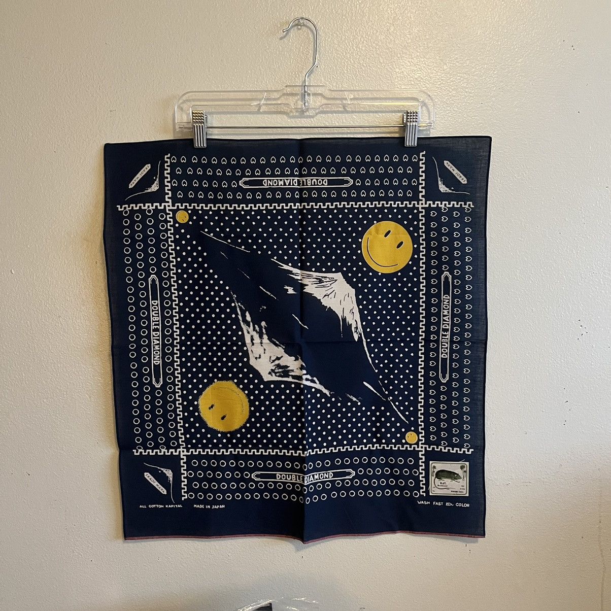 image of Kapital Mountain Smile Bandana in Navy, Men's