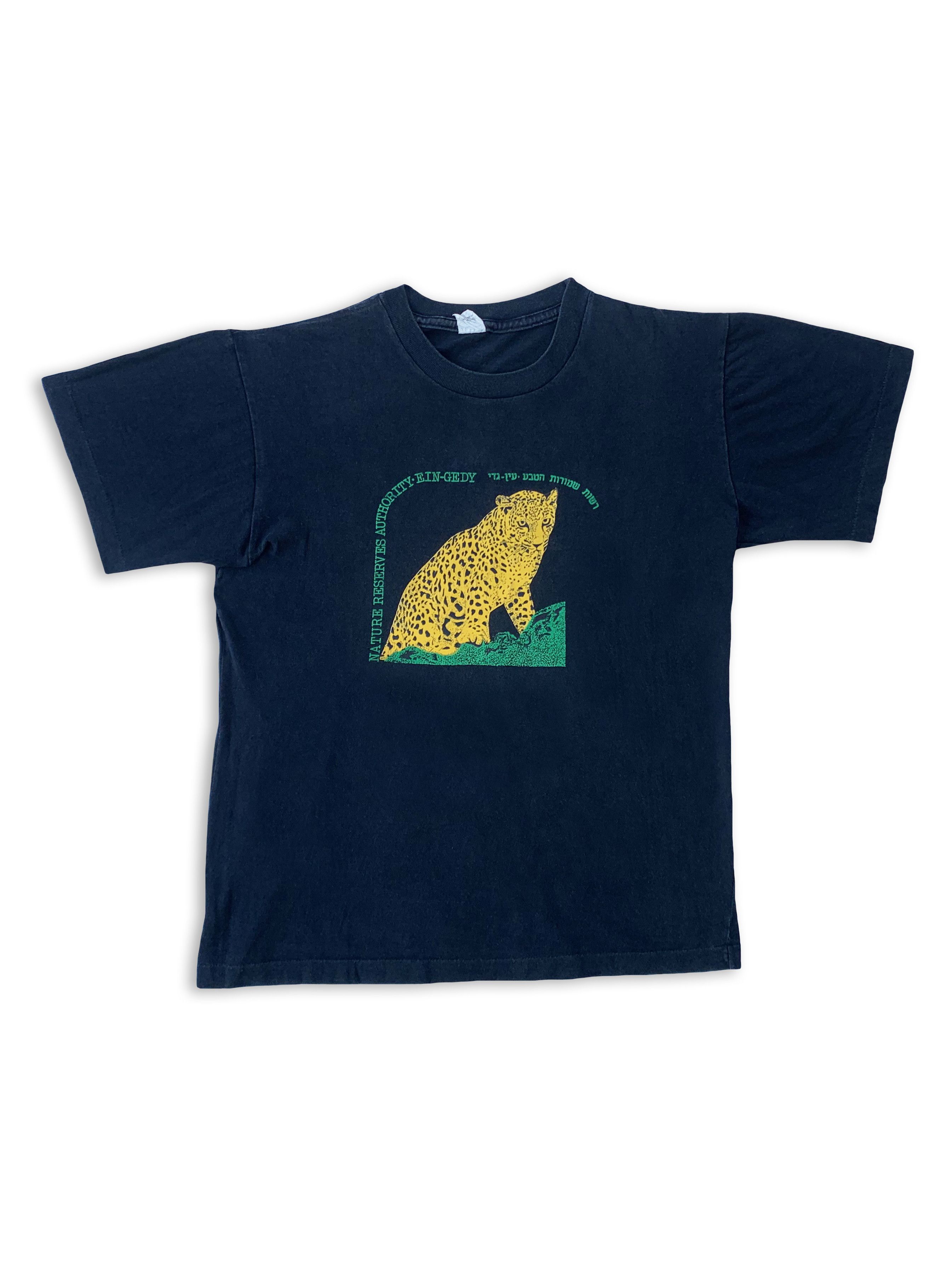 Vintage 80s 90s EIN GEDI T shirt Leopard Nature Single Stitch Tee Size US M / EU 48-50 / 2 - 1 Thumbnail