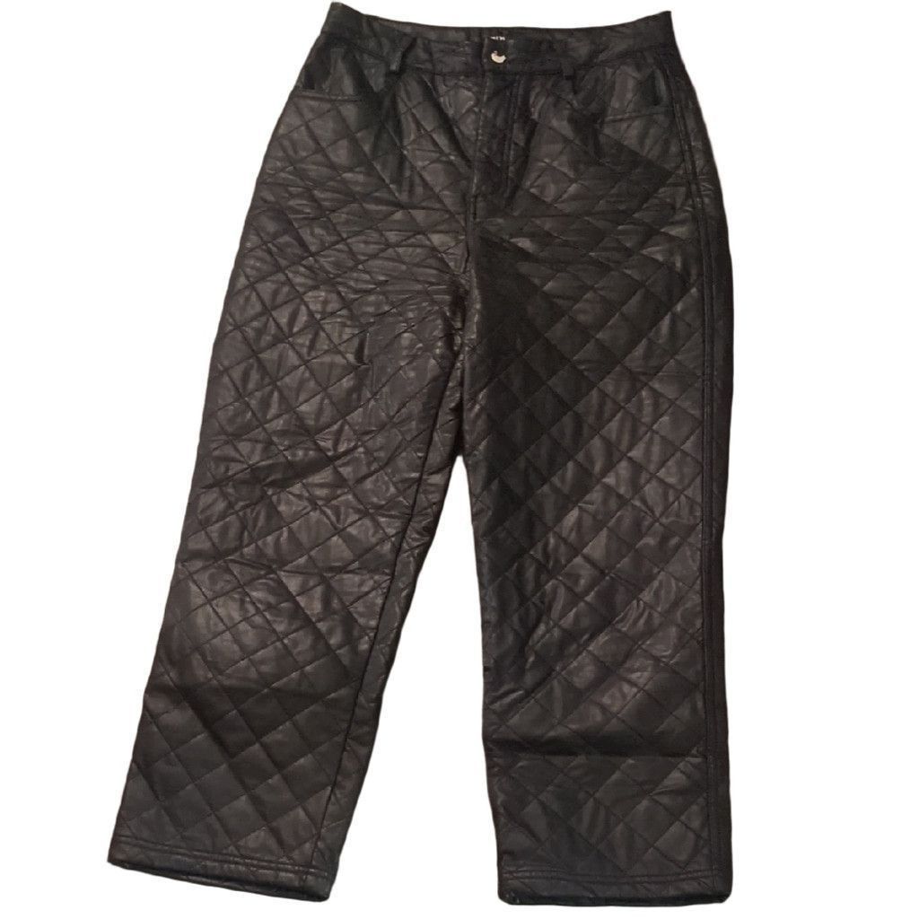 Zara Zara Faux Leather Quilted Pants Size Medium Size 29" - 2 Thumbnail