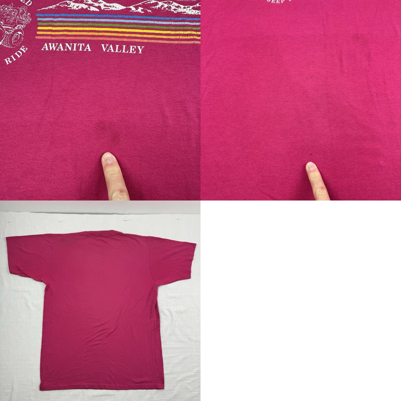Velva Sheen VINTAGE Velva Sheen Rainbow T Shirt Adult Large 1980s Awanita Valley Jeep Ride Pink Mens Size US L / EU 52-54 / 3 - 9 Thumbnail