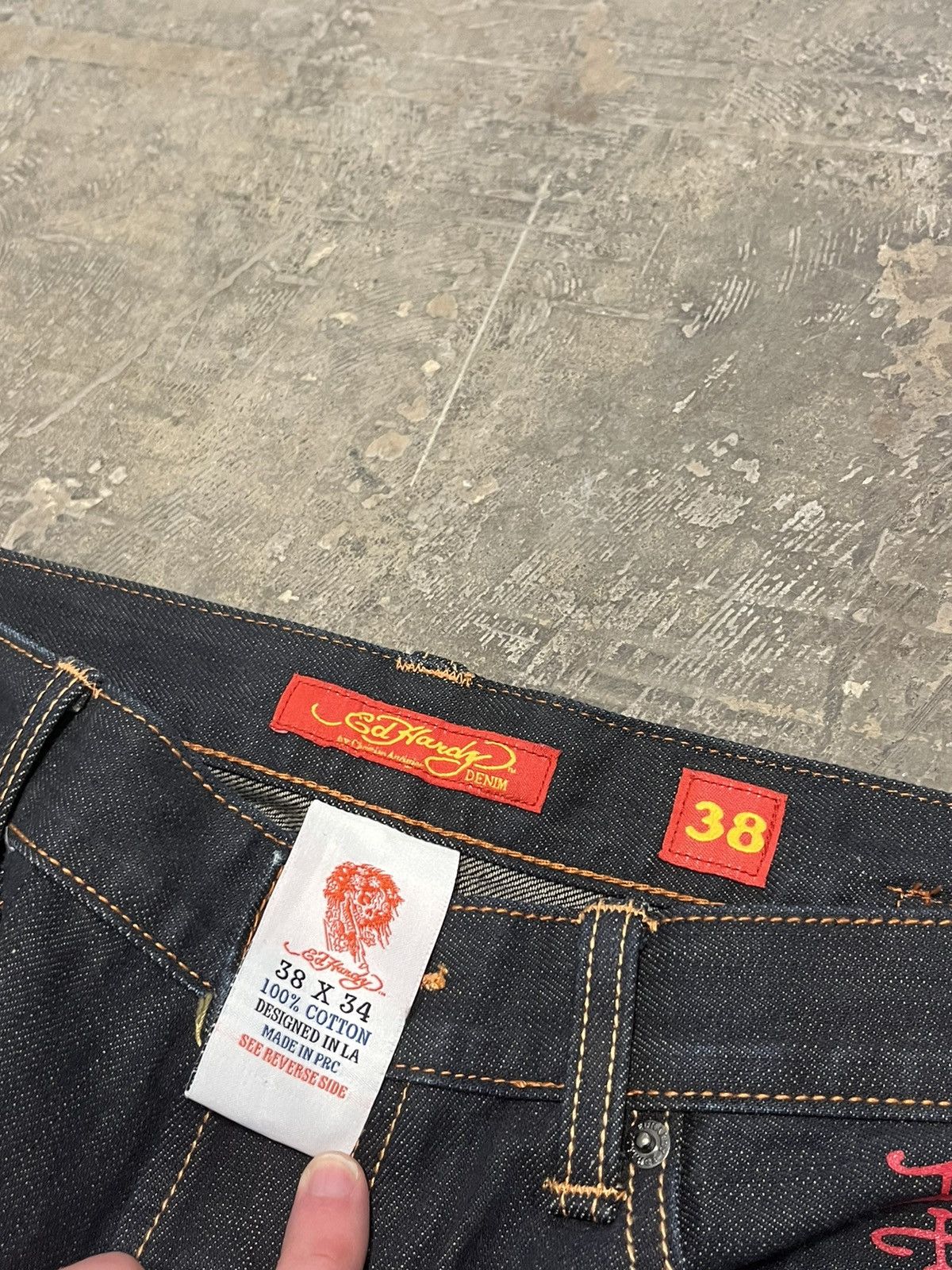 Ed Hardy Crazy rare Ed hardy back embroidered baggy fit pants Size US 36 / EU 52 - 8 Thumbnail