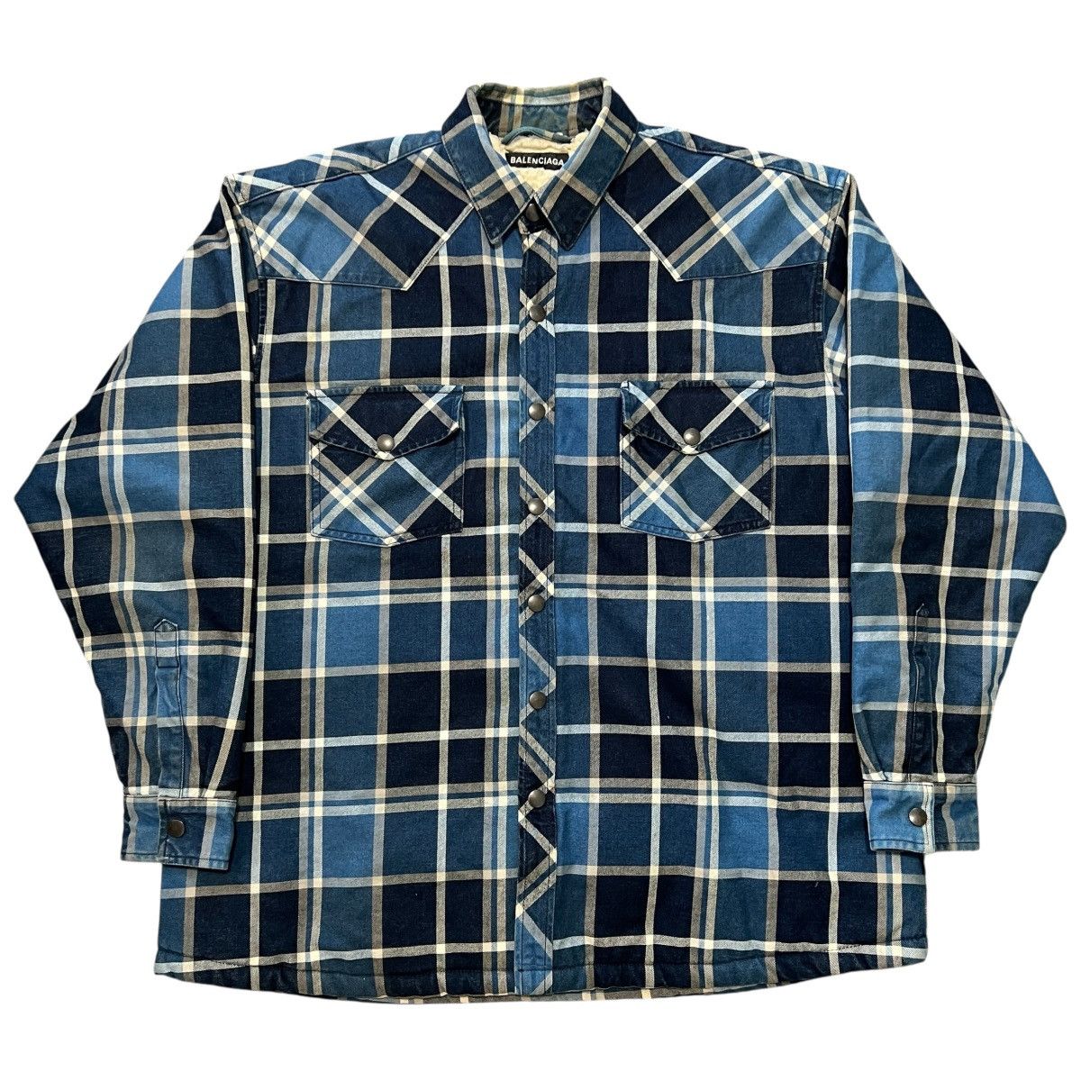Balenciaga BALENCIAGA 2019AW Oversized Shearling Check Shirt Jacket Size US S / EU 44-46 / 1 - 1 Thumbnail