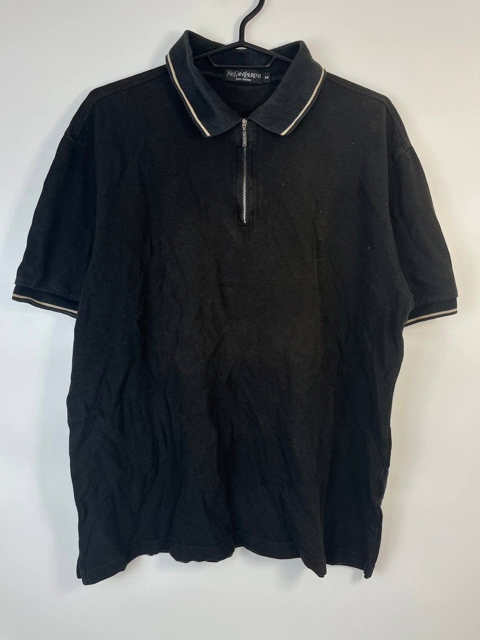 Yves Saint Laurent YVES SAINT LAURENT POUR POLO SHIRT BLACK ZIP VINTAGE SIZE M Size US M / EU 48-50 / 2 - 1 Thumbnail