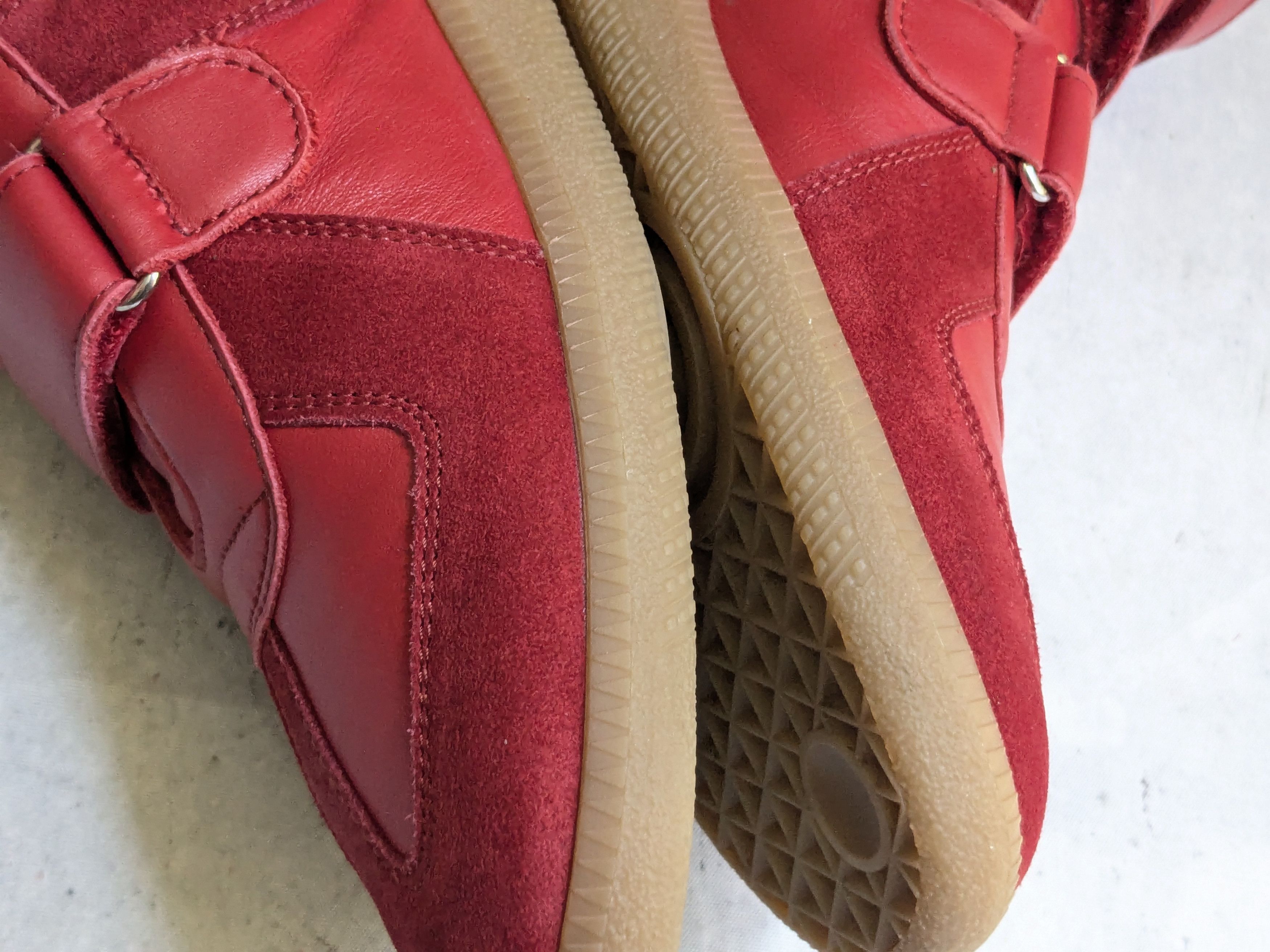 Maison Margiela Maison Margiela Triple Strap Sneakers 10 43 High Top Red Gum Size US 10 / EU 43 - 13 Thumbnail