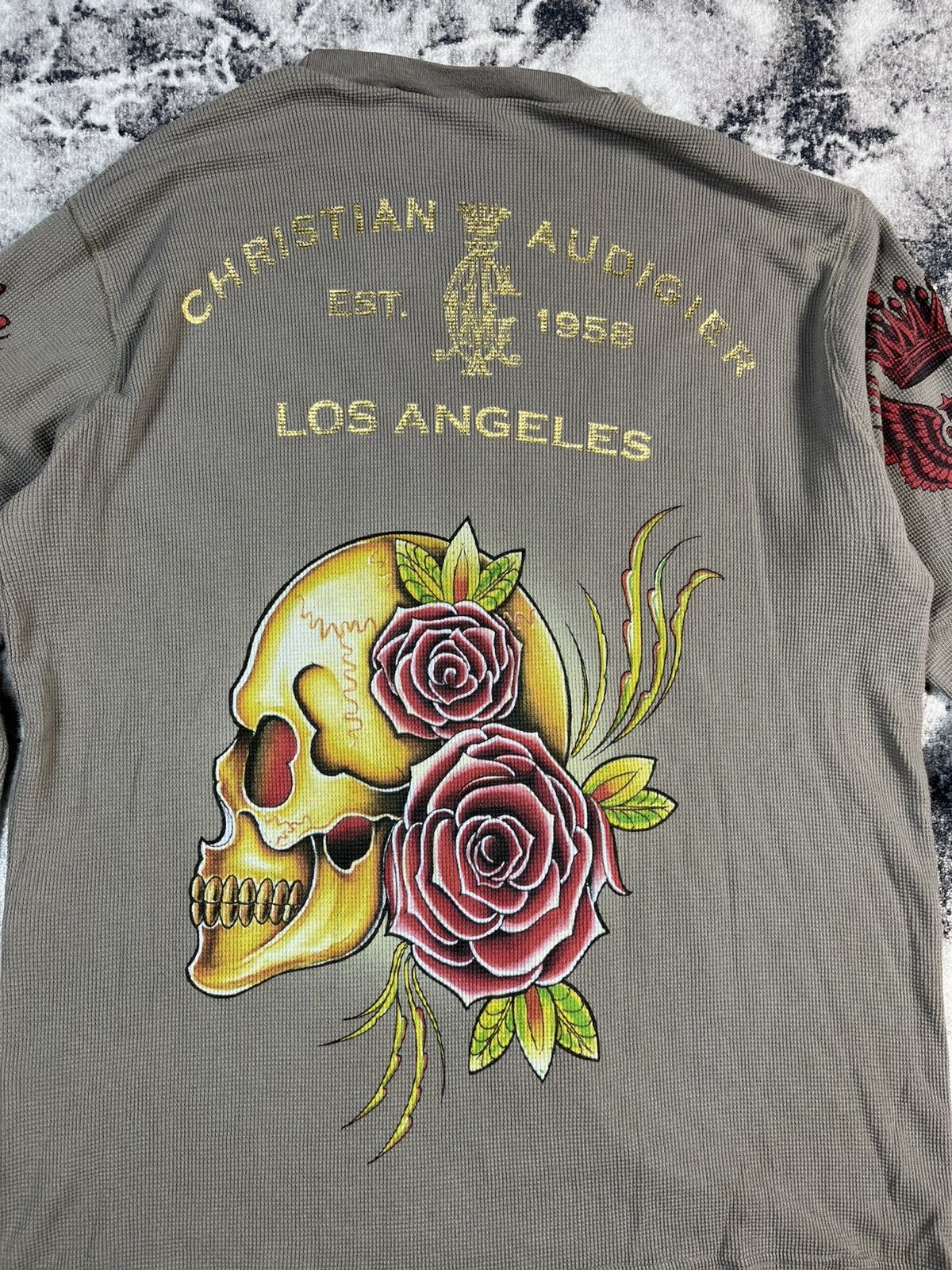 Christian Audigier Christian Audigier Skull Roses Graphic Long Sleeve L Size US L / EU 52-54 / 3 - 16 Thumbnail