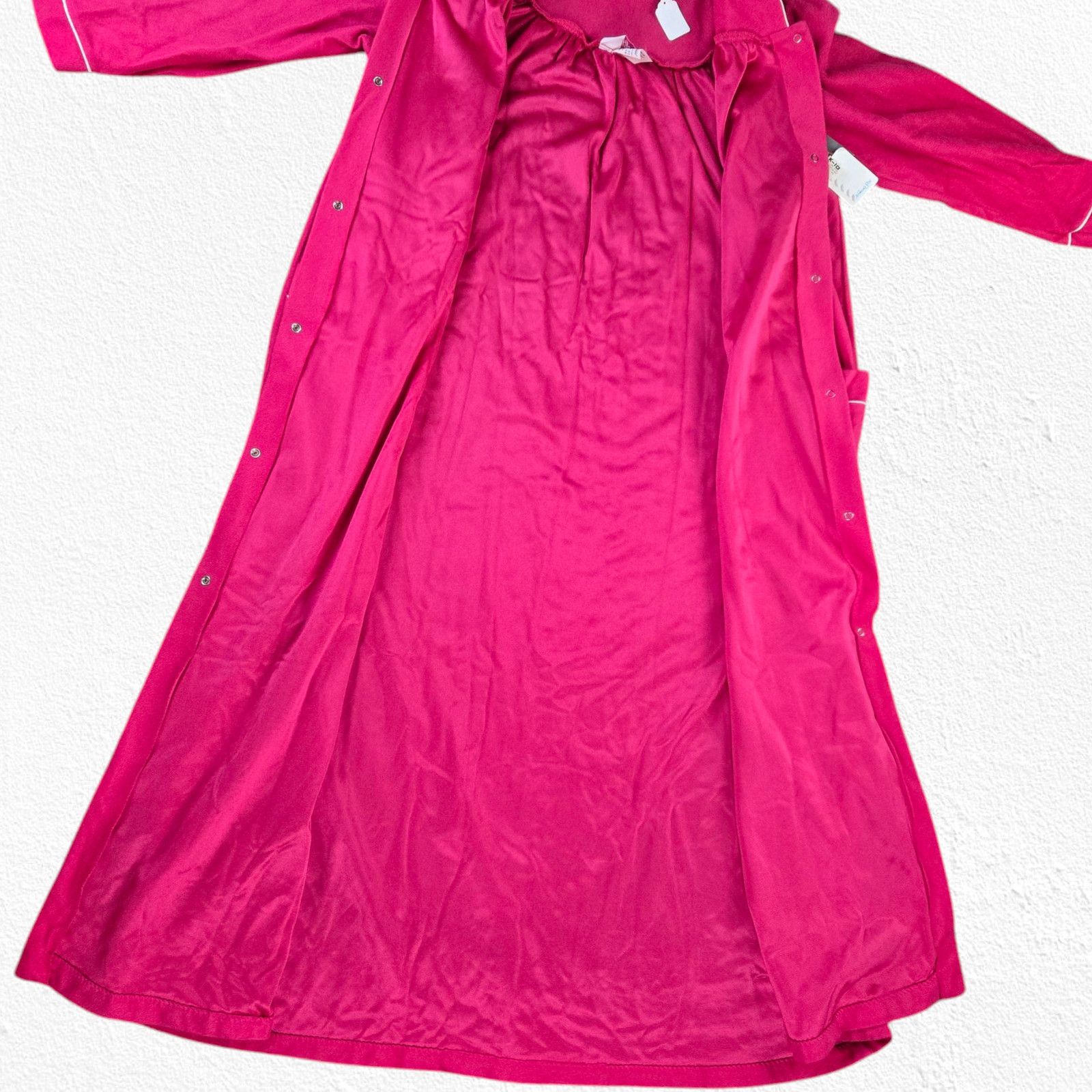 Vintage Vintage Pink Housecoat Robe 80s Plus Size 20W Size ONE SIZE - 13 Thumbnail