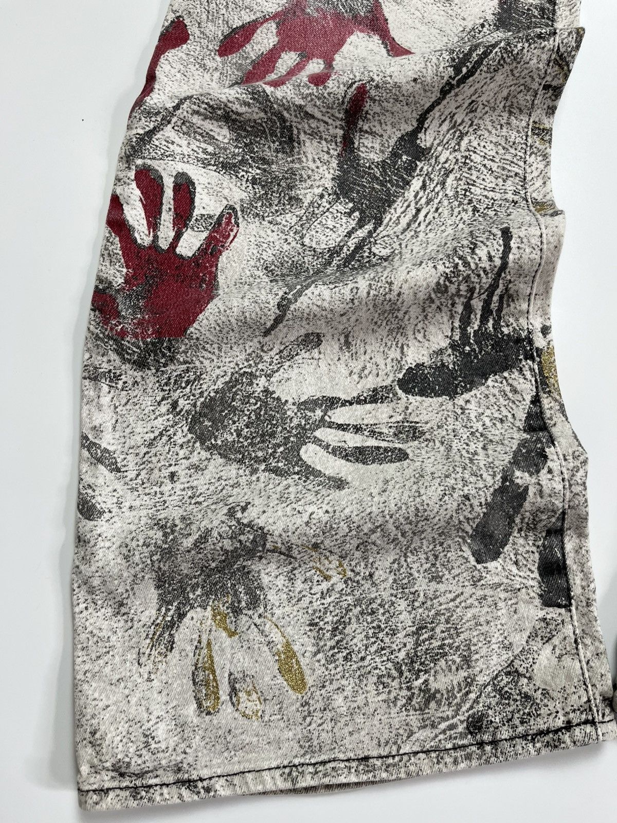Just Cavalli Just Cavalli × Roberto Cavalli Handprint Trompe L'oeil Jeans Size 29" - 3 Thumbnail