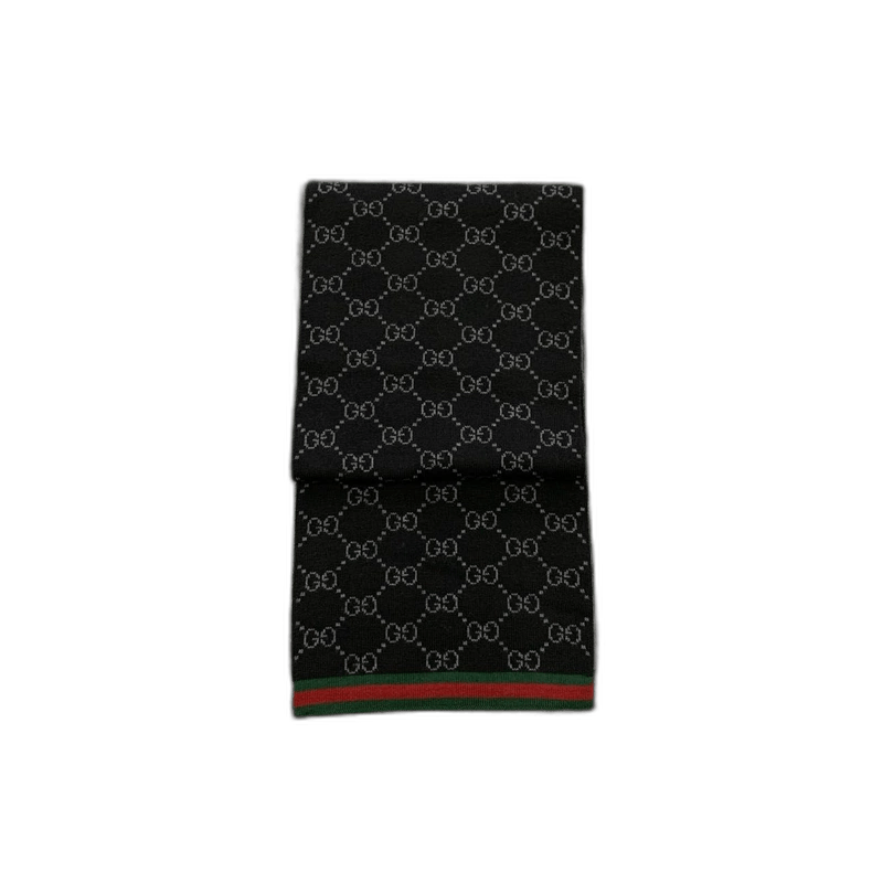Gucci Gucci Gray Double G Logo Wool Scarf Size ONE SIZE - 1 Thumbnail