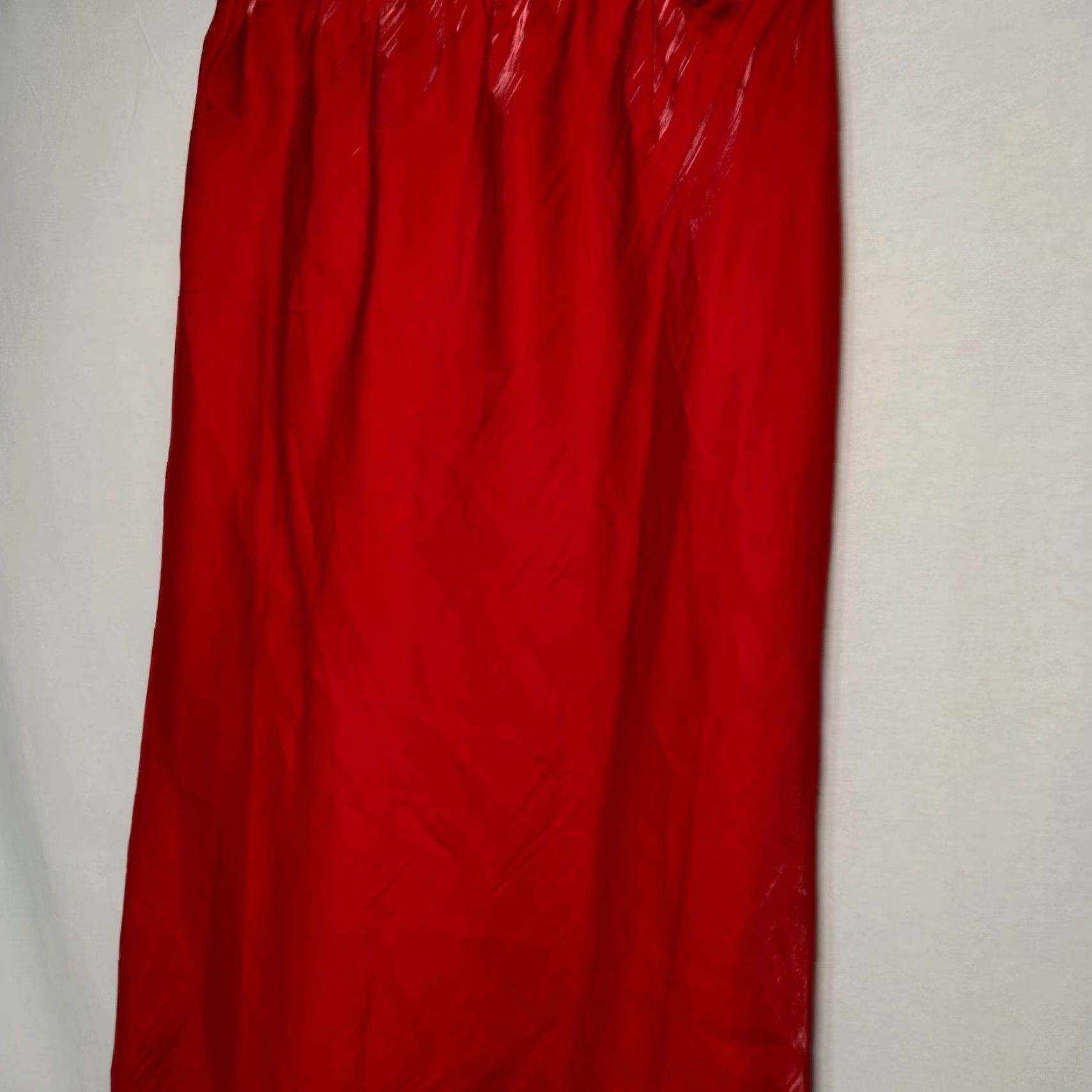 Vintage Vintage Venezia Y2K Slip Skirt Size 18/20 Long A-Line Red Shimmer Crinkle Sweetheart Size 40" / US 18 - 7 Thumbnail