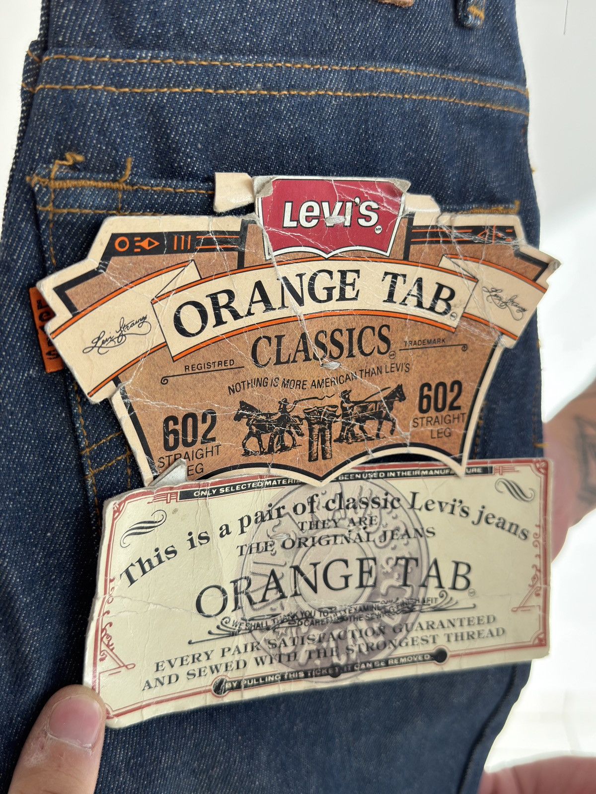 Levi's Vintage Clothing Levi’s 602 Orange Tab Straight Leg Jeans NWT Size US 30 / EU 46 - 1 Thumbnail