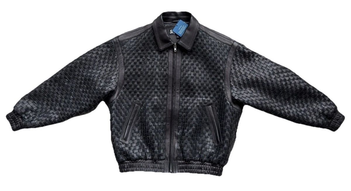 Supreme Supreme leather woven jacket | Grailed