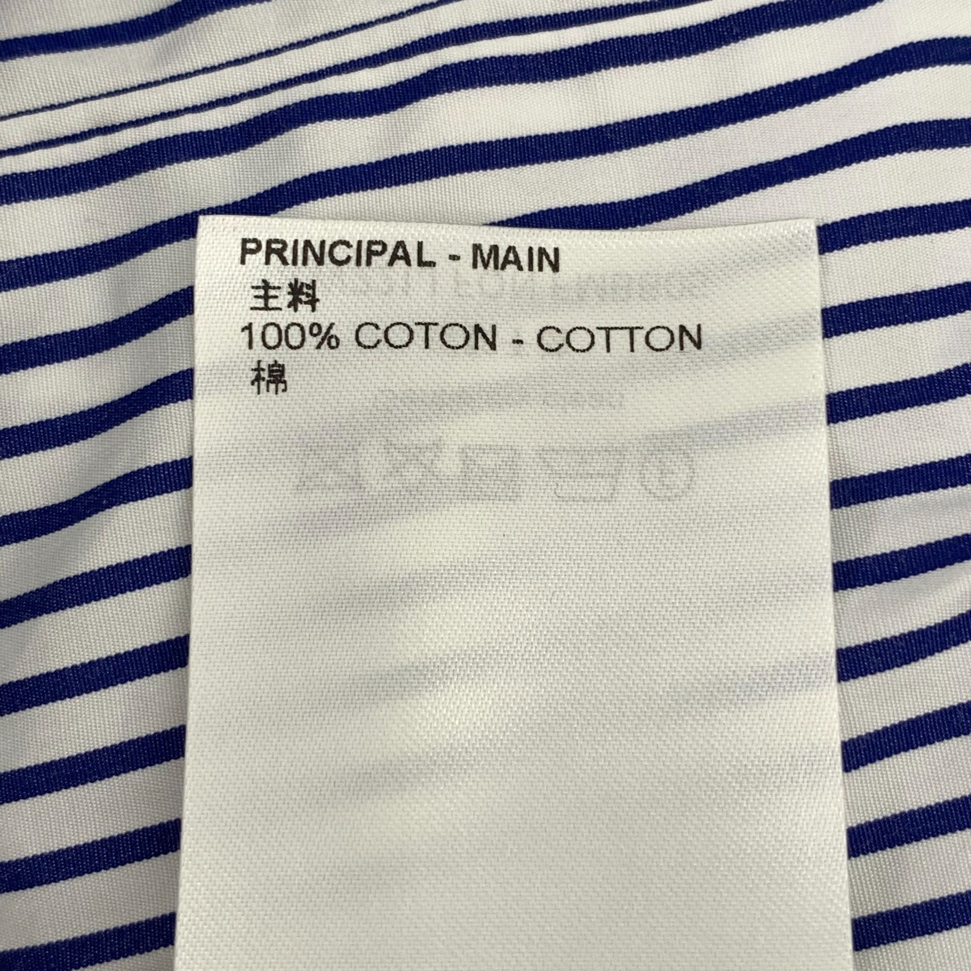 Louis Vuitton Louis Vuitton Womens Blue Vertical Stripe Lace-Trimmed Long Size XS / US 0-2 / IT 36-38 - 3 Thumbnail