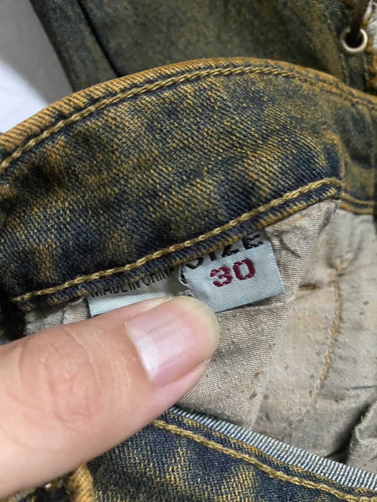 If Six Was Nine × Japanese Brand × Tornado Mart 2000's Xin Miao Mudwash Laced Up Fringe Flared Jeans Size US 29 - 14 Thumbnail