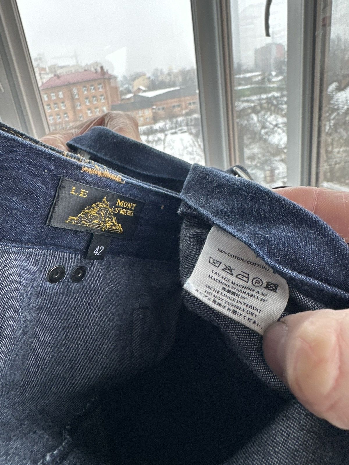 Le Mont Saint Michel Le Mont S’Michel BuckleBack Navy Woman Jeans French Workwear Size 32" / US 10 / IT 46 - 10 Thumbnail