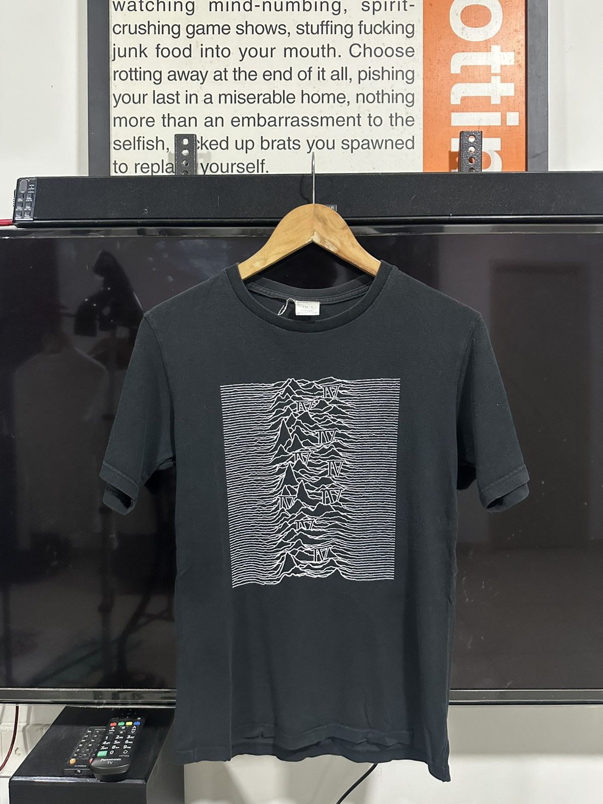 NUMBER(N)INE 01SS JOY DIVISION Tシャツ　黒　3 Official Joy Division T Shirt Unknown Pleasures Black Classic Rock