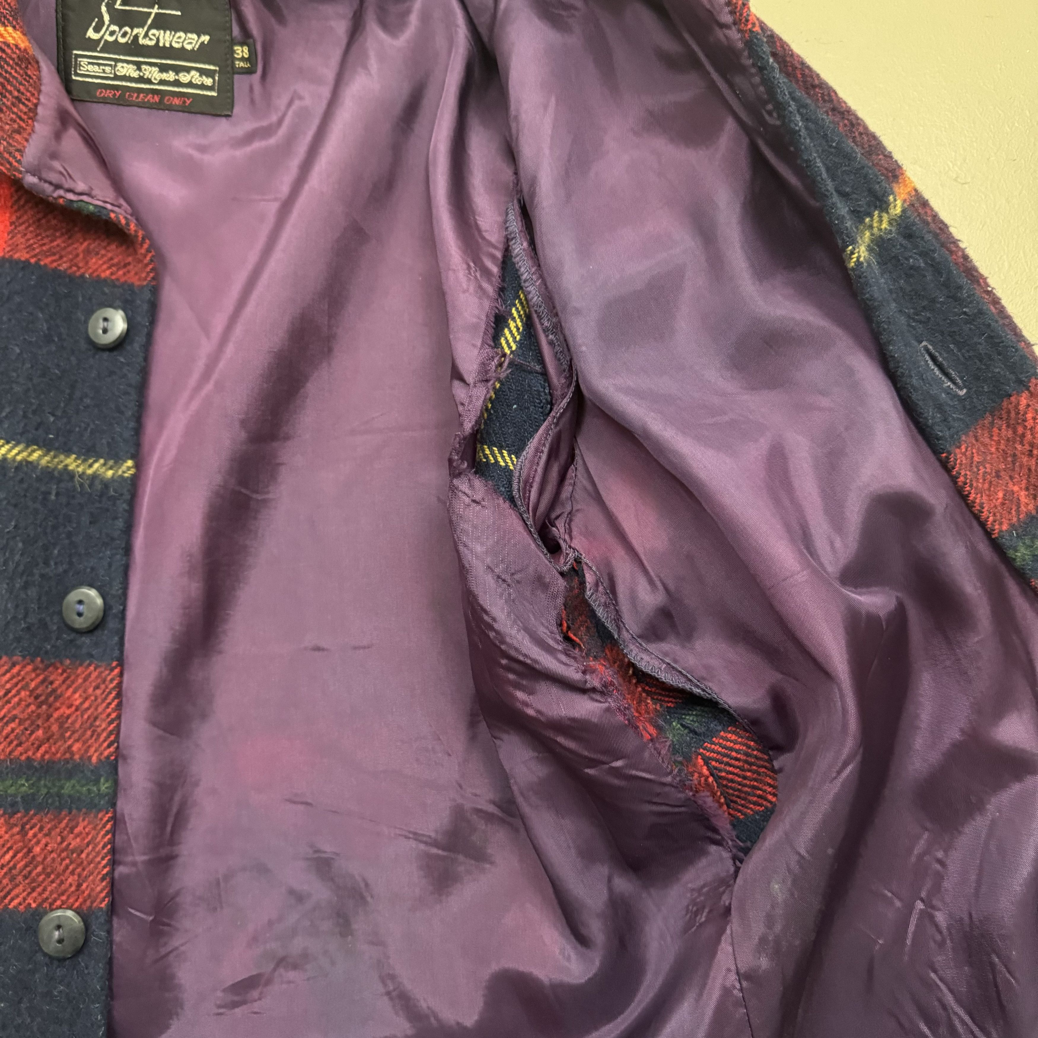 Sears × Vintage VTG 70s 80s Sears Sportswear Heavyweight Lined Flannel 38 Size US L / EU 52-54 / 3 - 4 Thumbnail